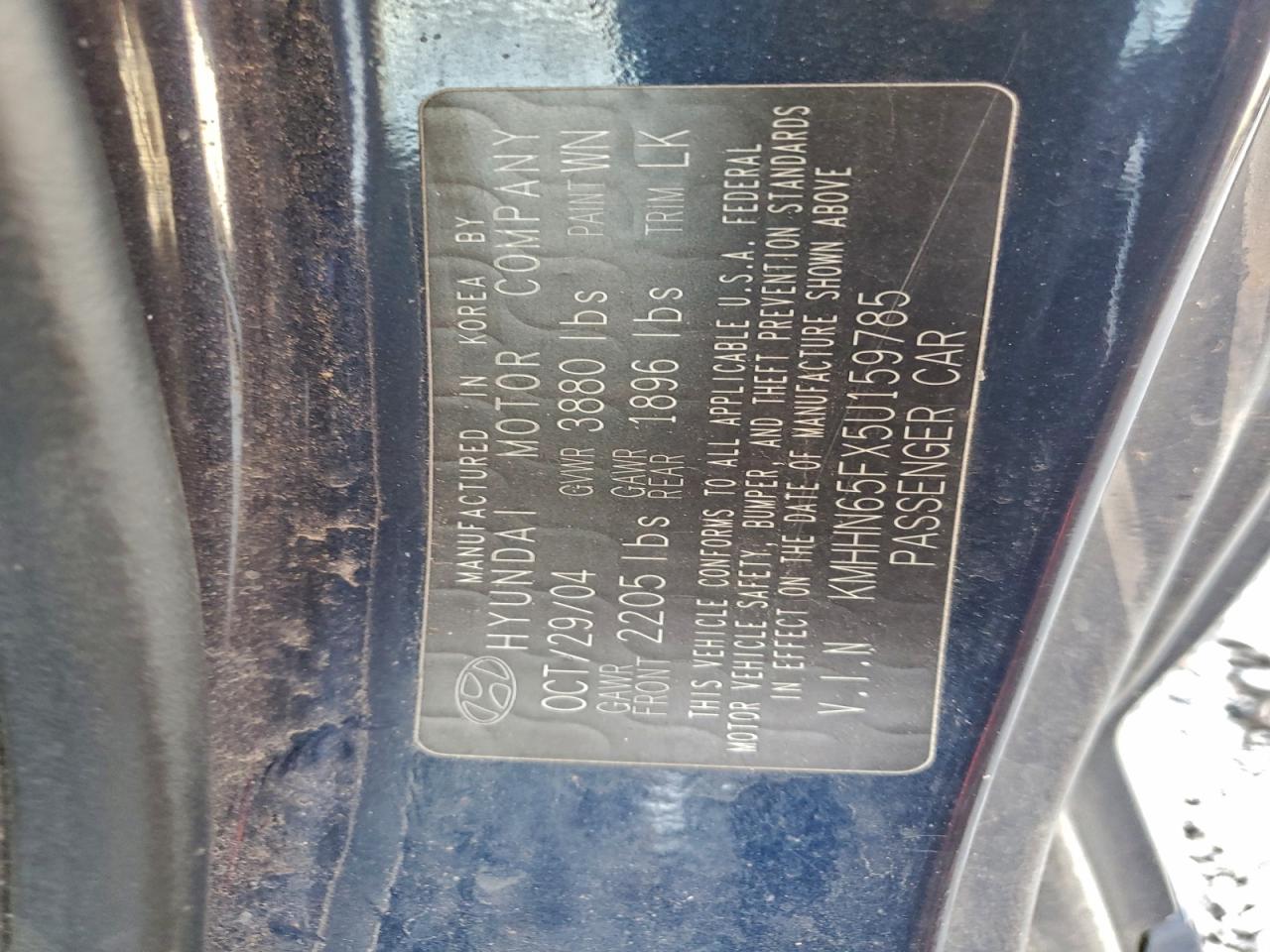 2005 Hyundai Tiburon Gt Blue vin: KMHHN65FX5U159785