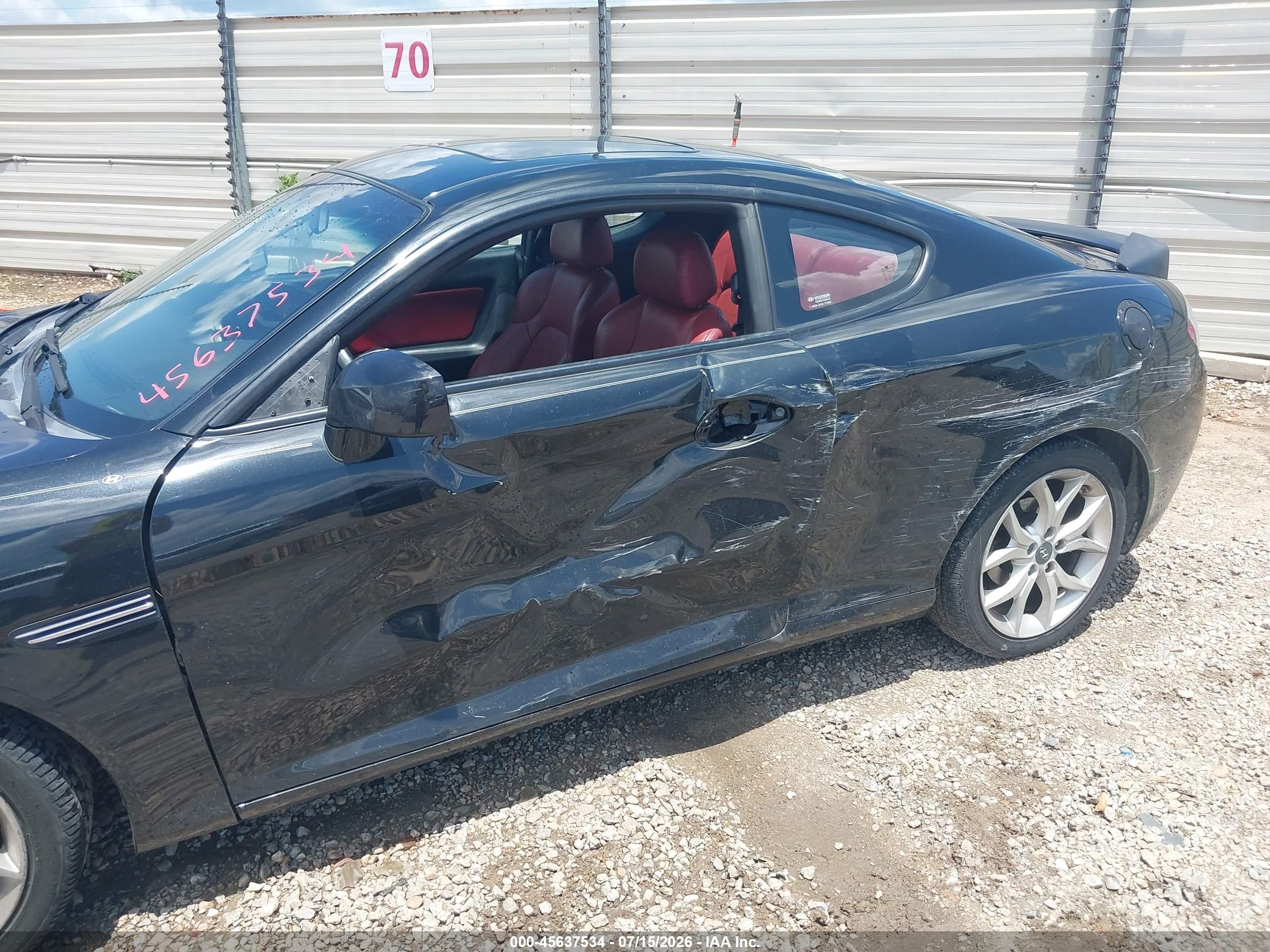 2008 Hyundai Tiburon Gt/gt Limited/se Black vin: KMHHN66F18U270289