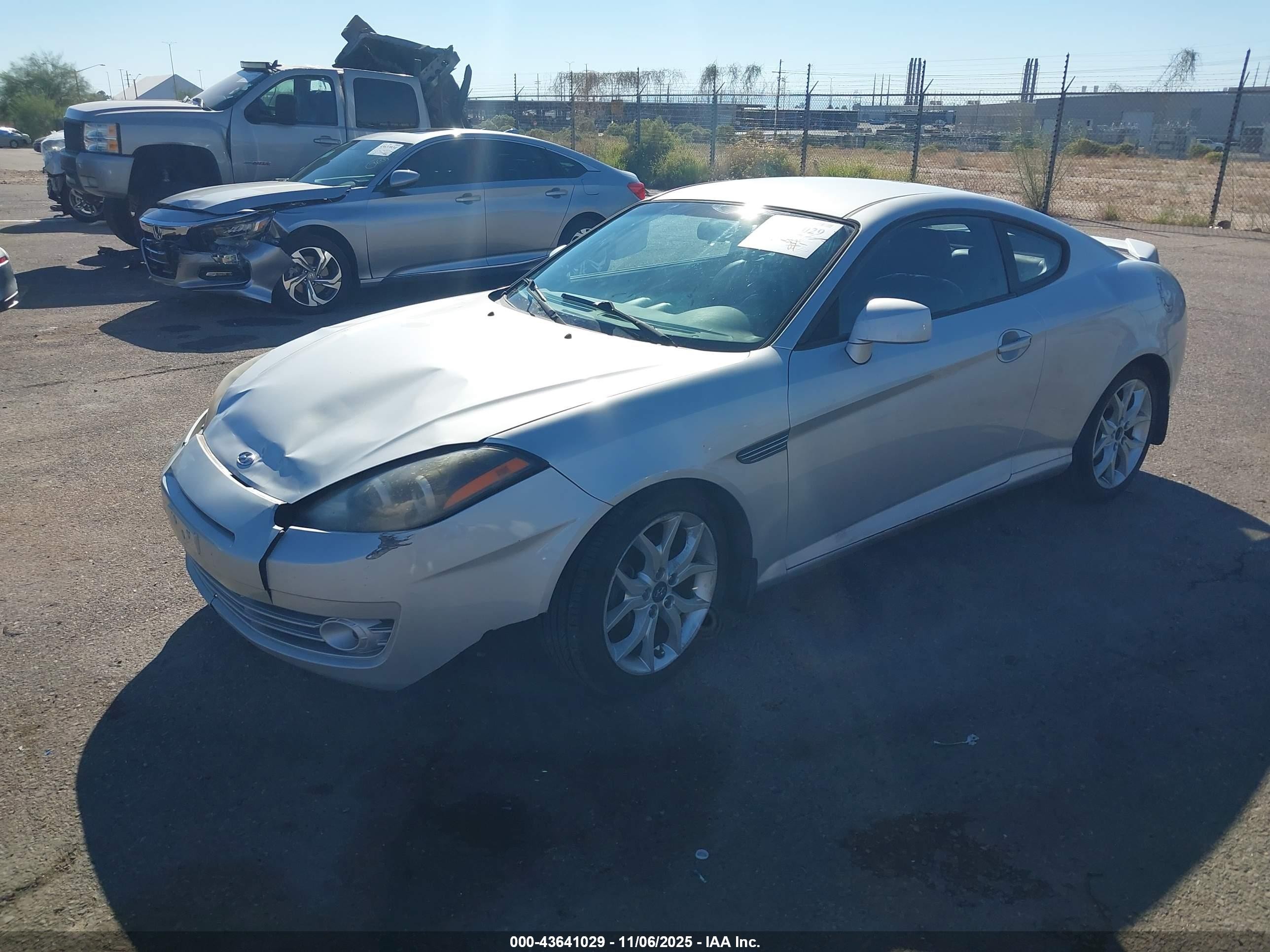 2007 Hyundai Tiburon Gt/gt Limited/se Серебряный vin: KMHHN66F37U249409