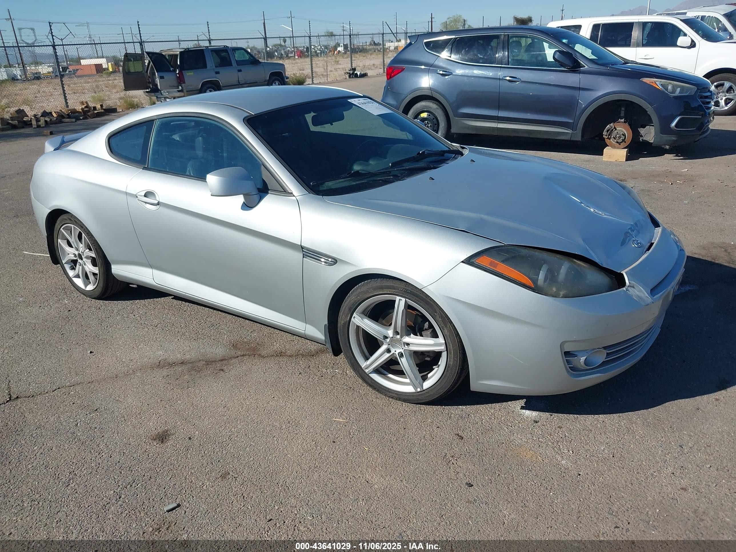 2007 Hyundai Tiburon Gt/gt Limited/se Silver vin: KMHHN66F37U249409