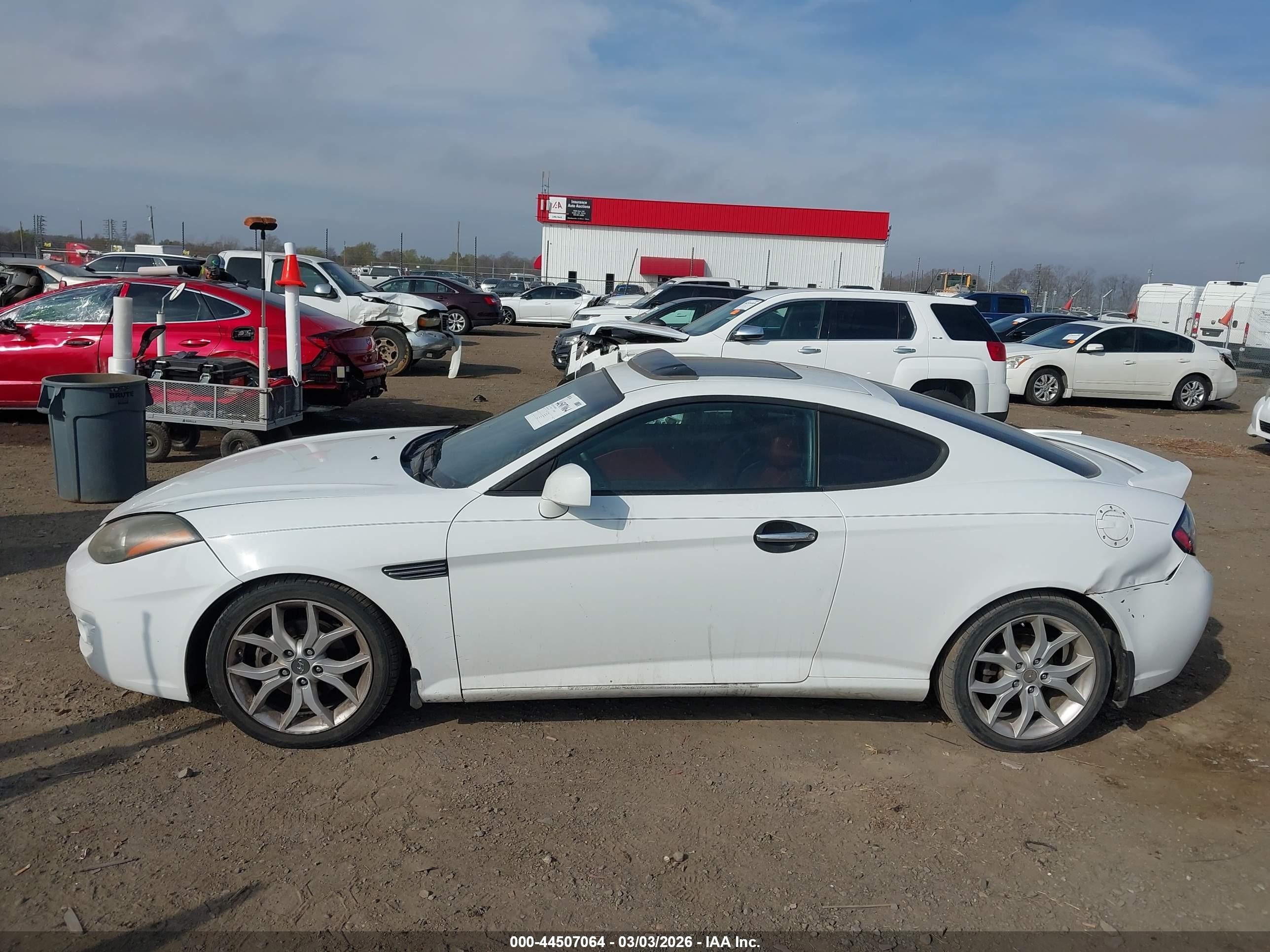 2007 Hyundai Tiburon Gt/gt Limited/se White vin: KMHHN66F77U252913