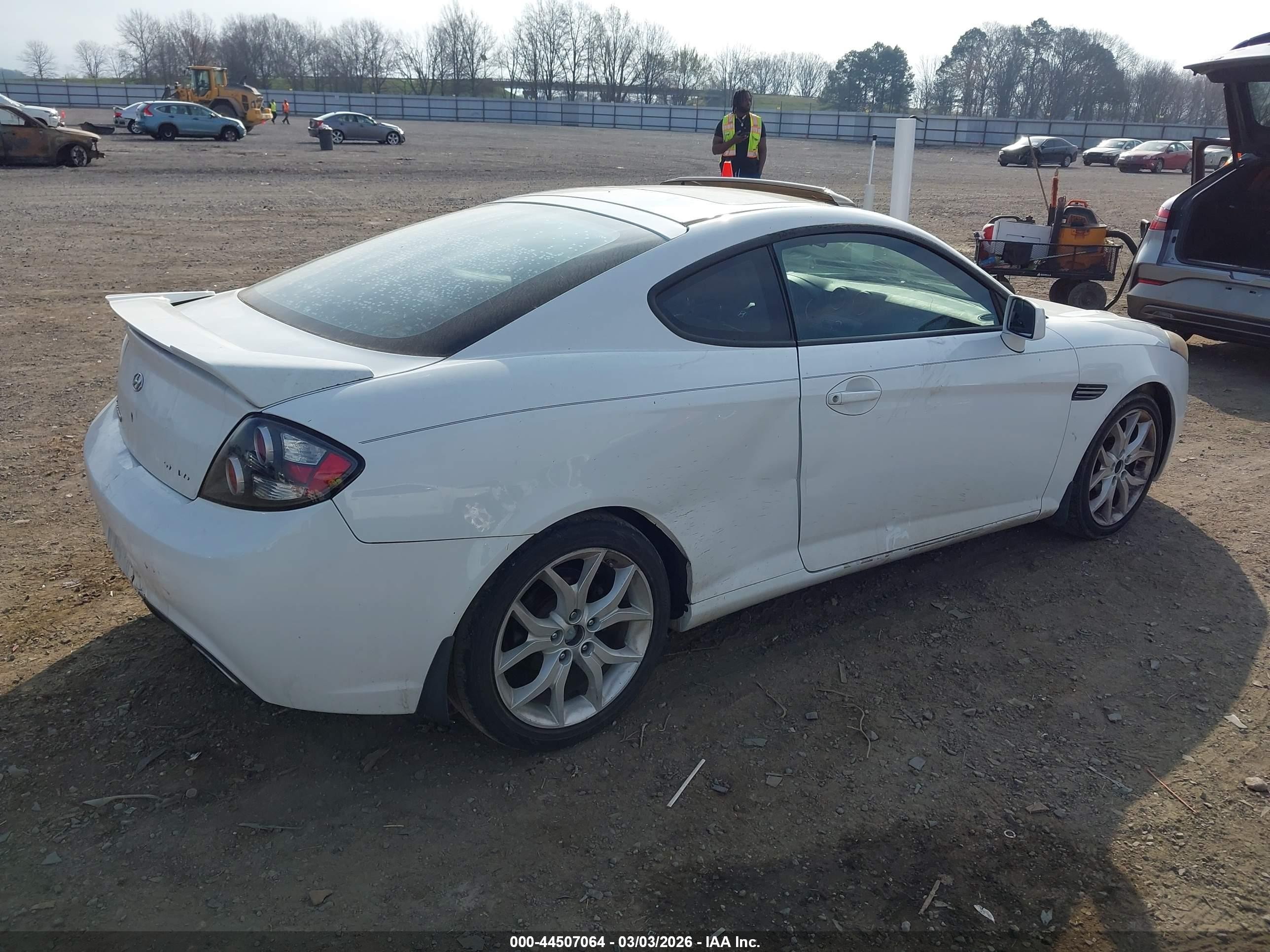 2007 Hyundai Tiburon Gt/gt Limited/se White vin: KMHHN66F77U252913