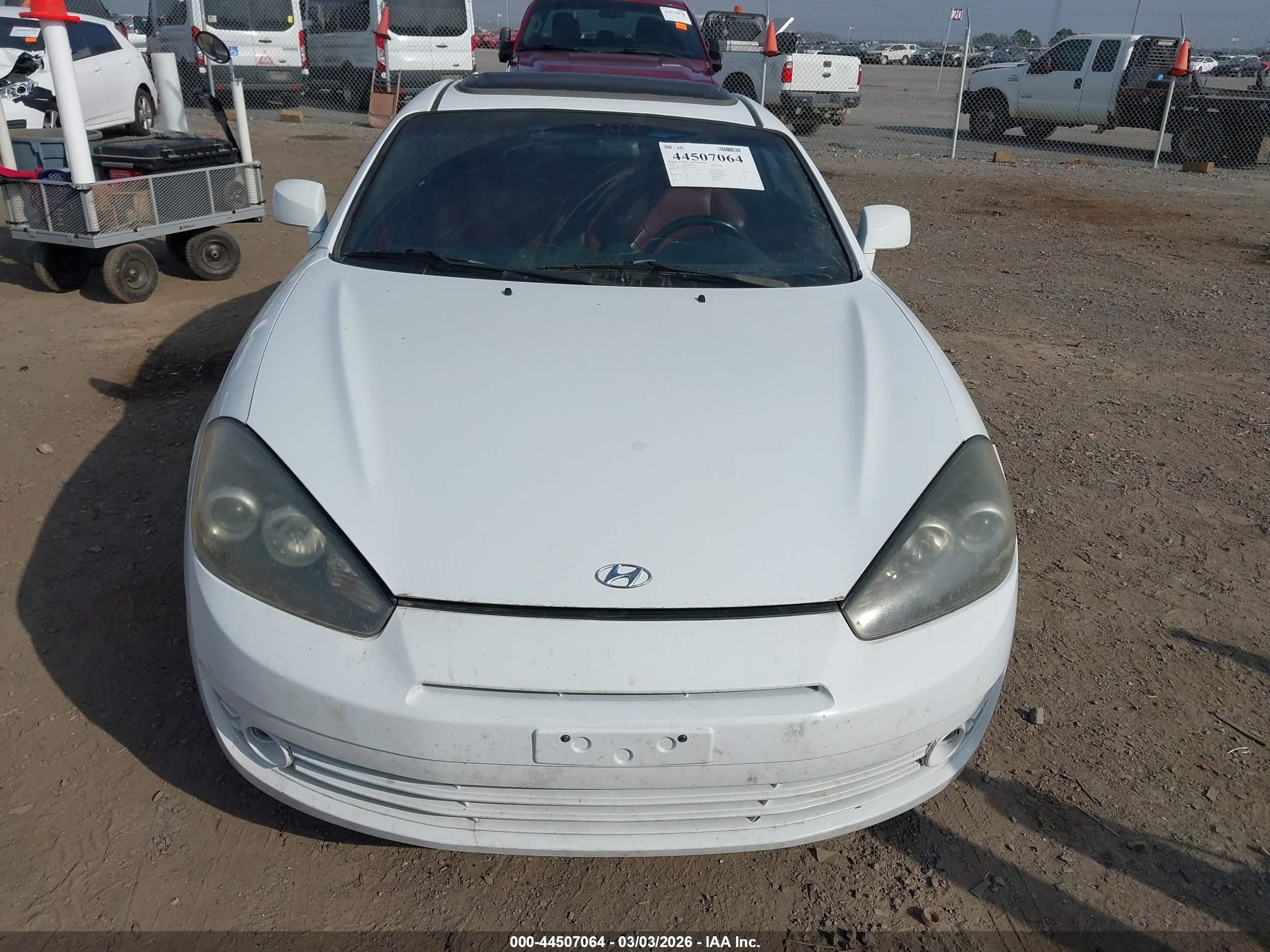 2007 Hyundai Tiburon Gt/gt Limited/se White vin: KMHHN66F77U252913