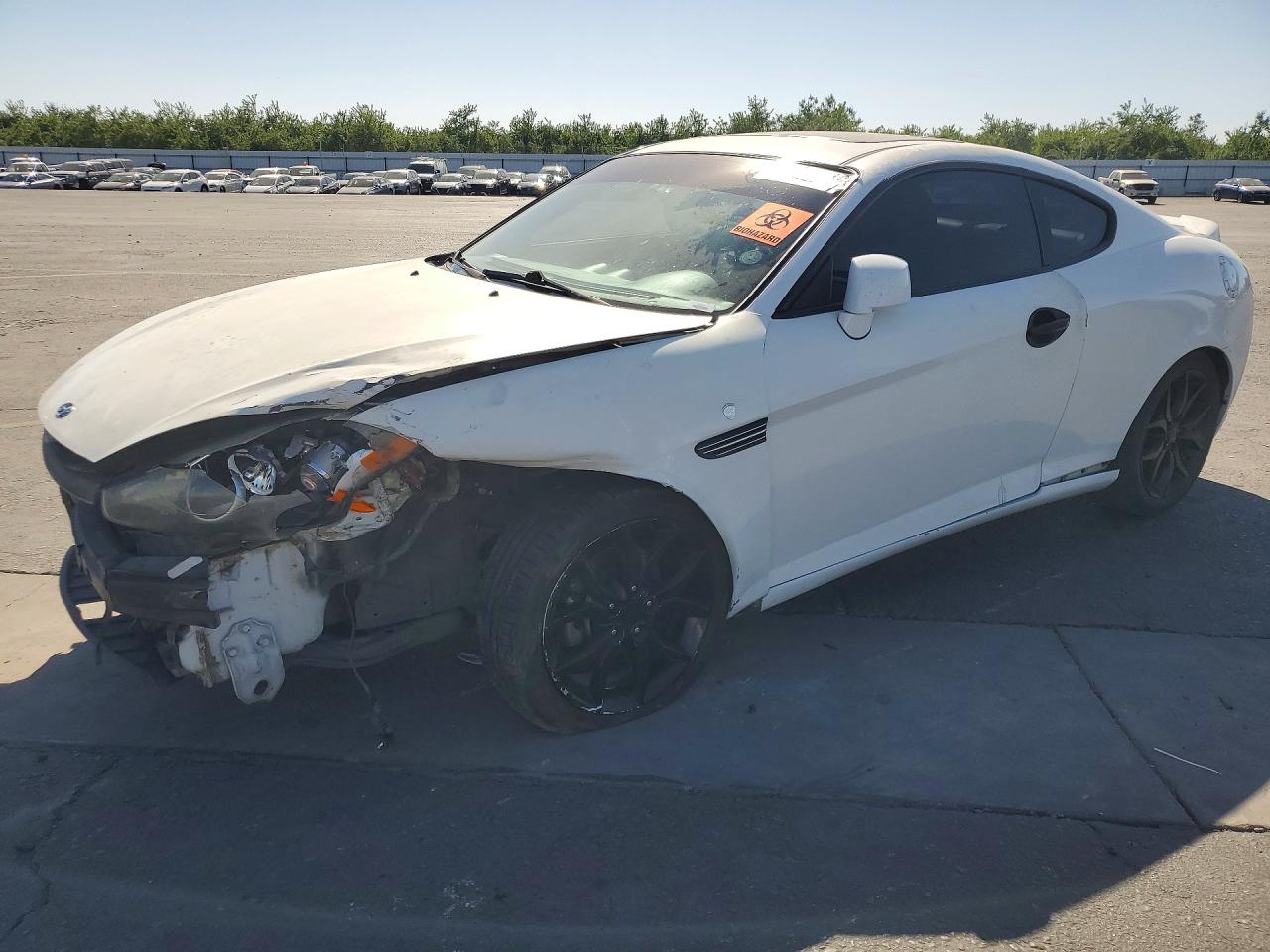 2007 Hyundai Tiburon Gt White vin: KMHHN66F87U258865