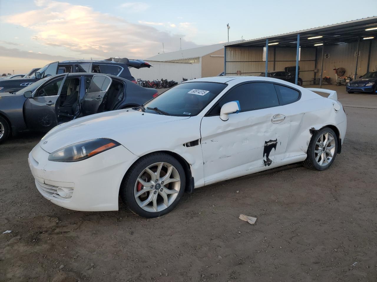 2007 Hyundai Tiburon Gt White vin: KMHHN66F97U254890