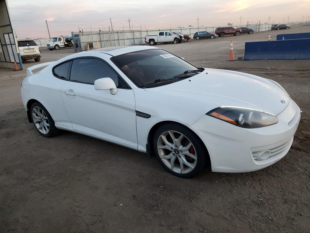 2007 Hyundai Tiburon Gt White vin: KMHHN66F97U254890