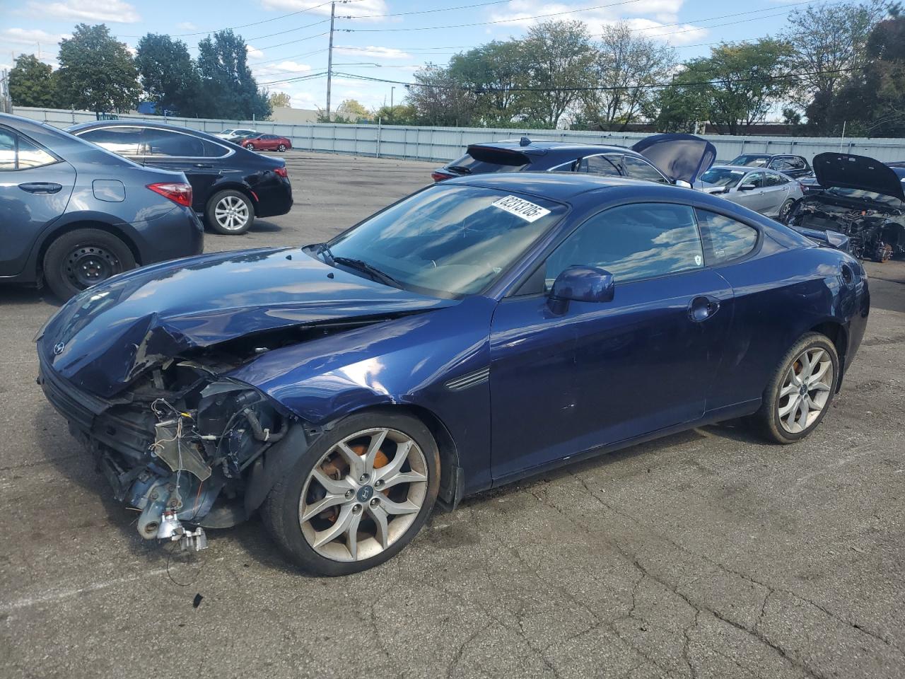 2007 Hyundai Tiburon Gt Blue vin: KMHHN66F97U256039