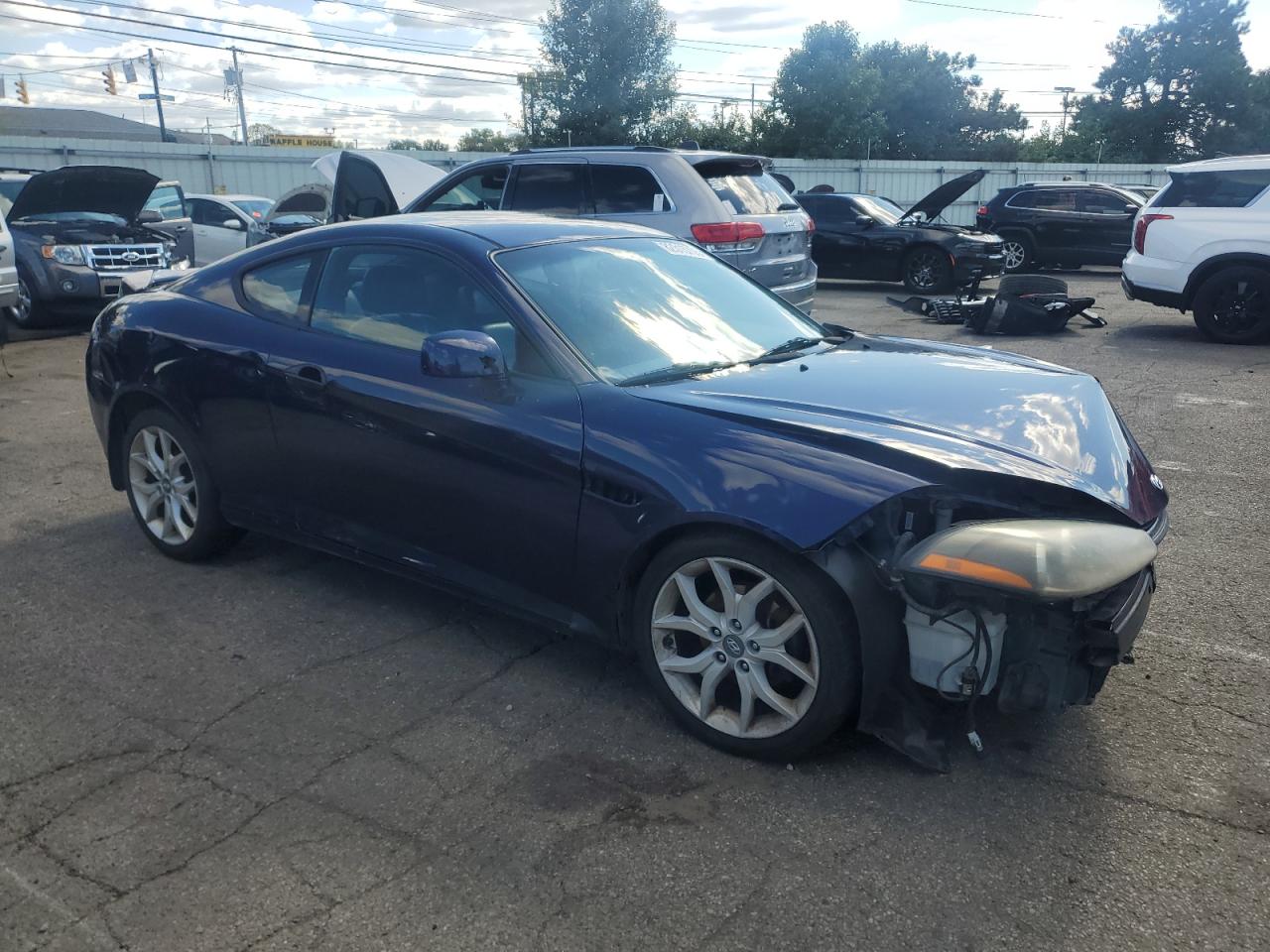 2007 Hyundai Tiburon Gt Blue vin: KMHHN66F97U256039