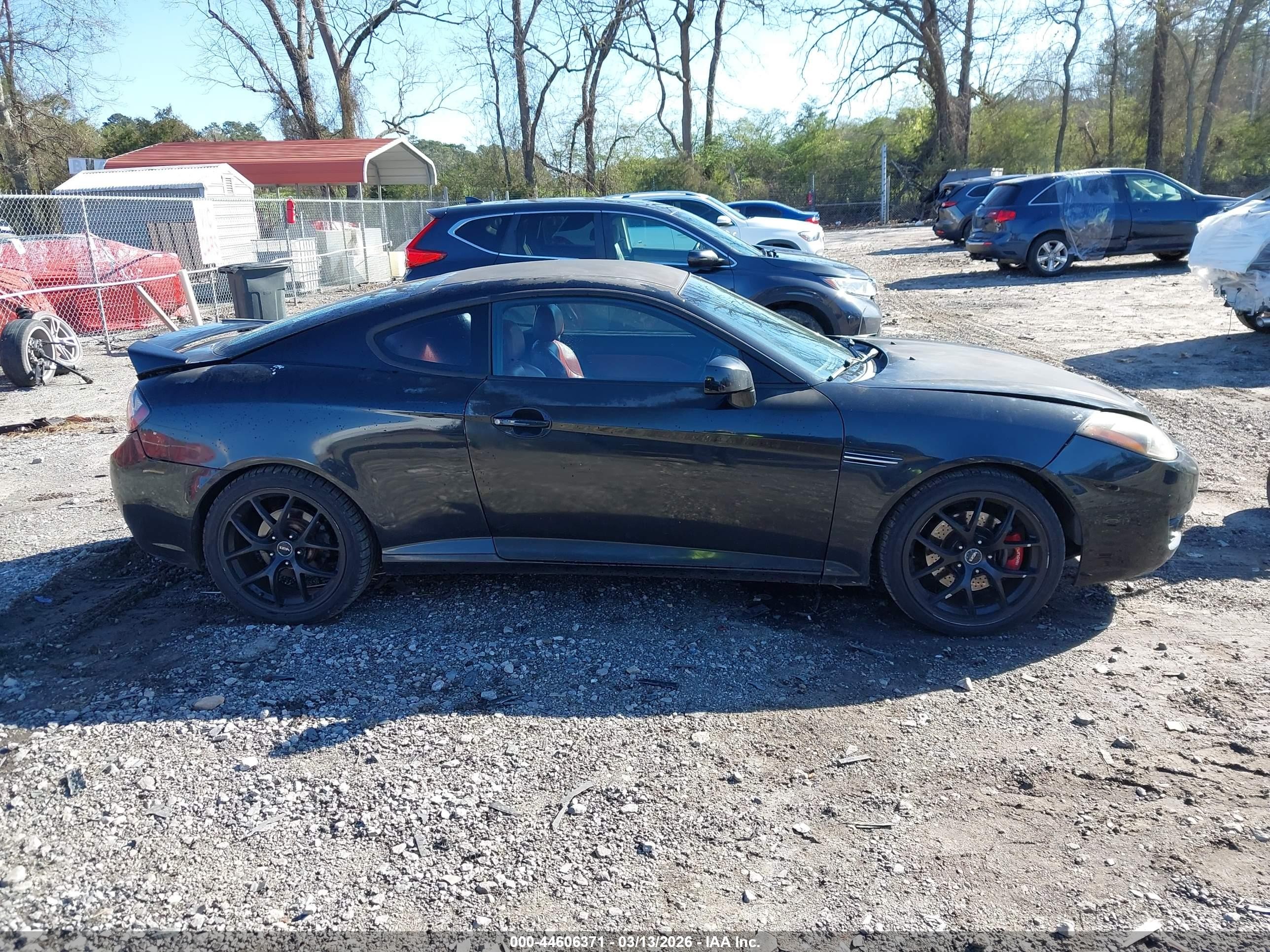 2007 Hyundai Tiburon Gt/gt Limited/se Black vin: KMHHN66F97U259426