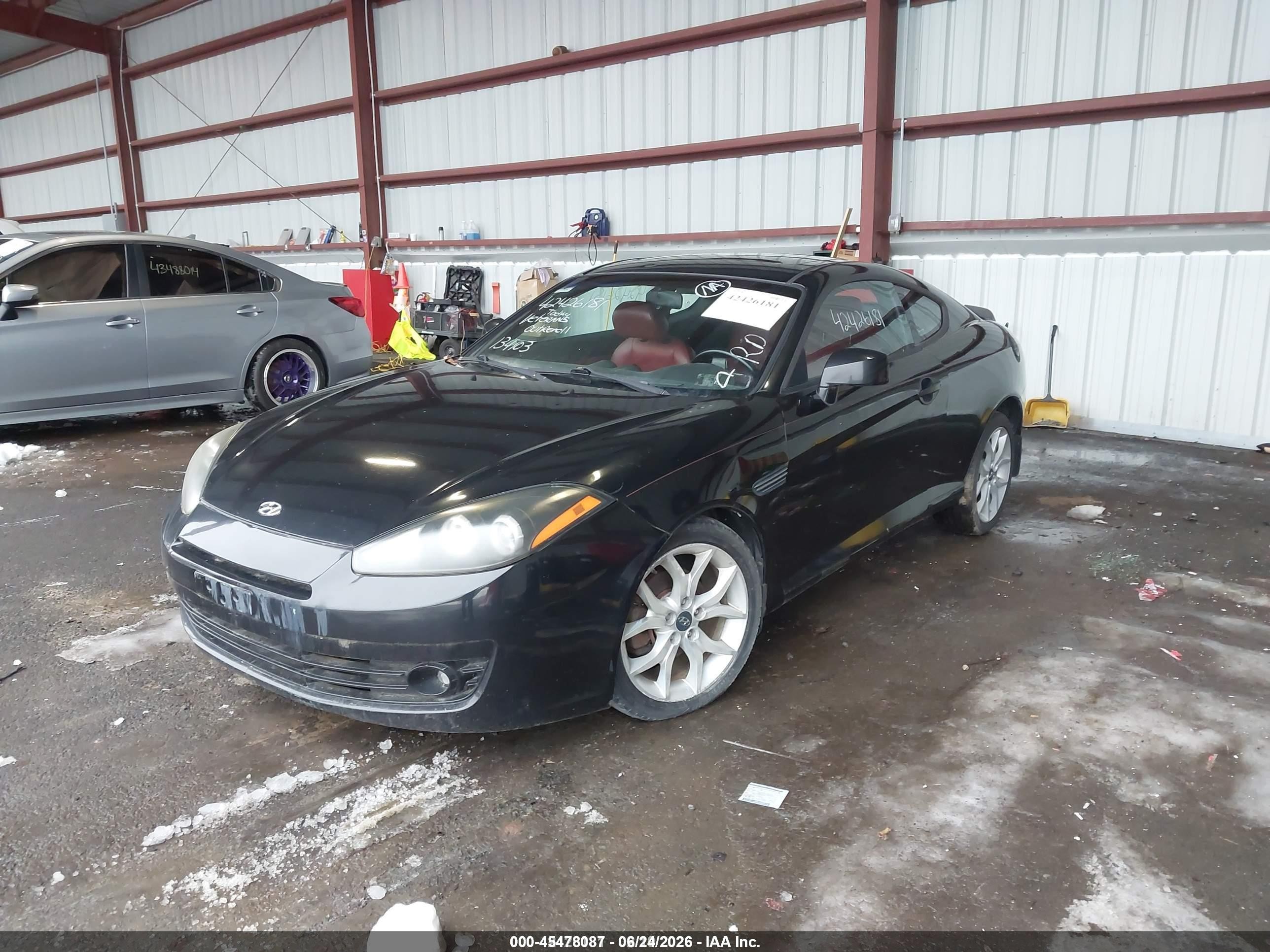 2008 Hyundai Tiburon Gt/gt Limited/se Черный vin: KMHHN66FX8U294266