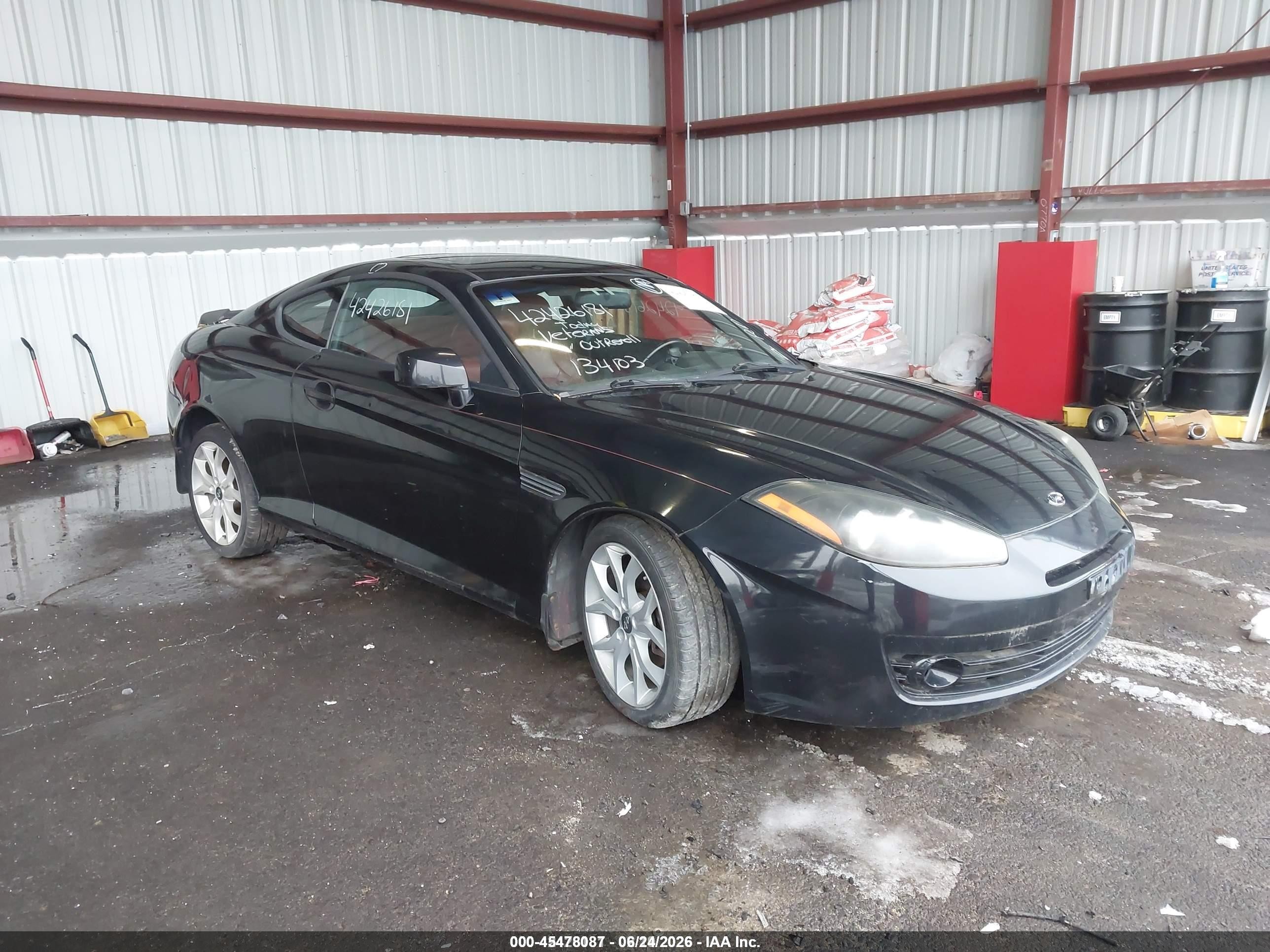 2008 Hyundai Tiburon Gt/gt Limited/se Черный vin: KMHHN66FX8U294266