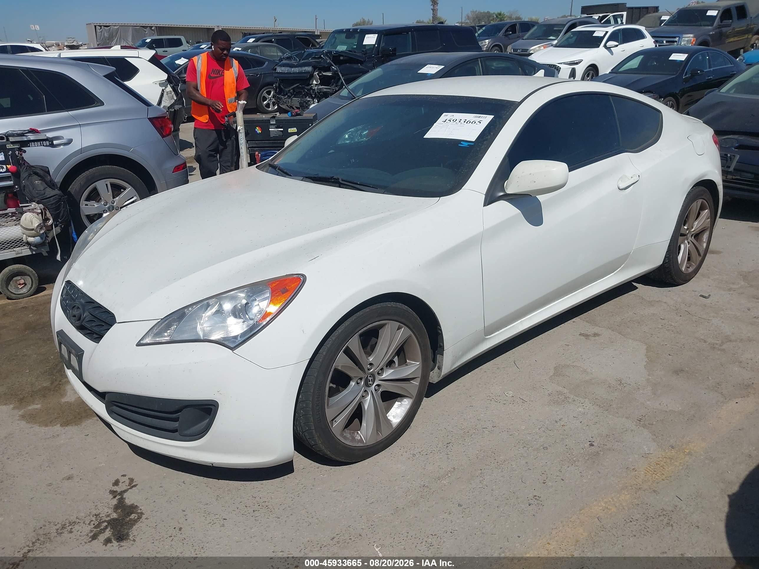 2012 Hyundai Genesis 2.0t White vin: KMHHT6KD0CU075951