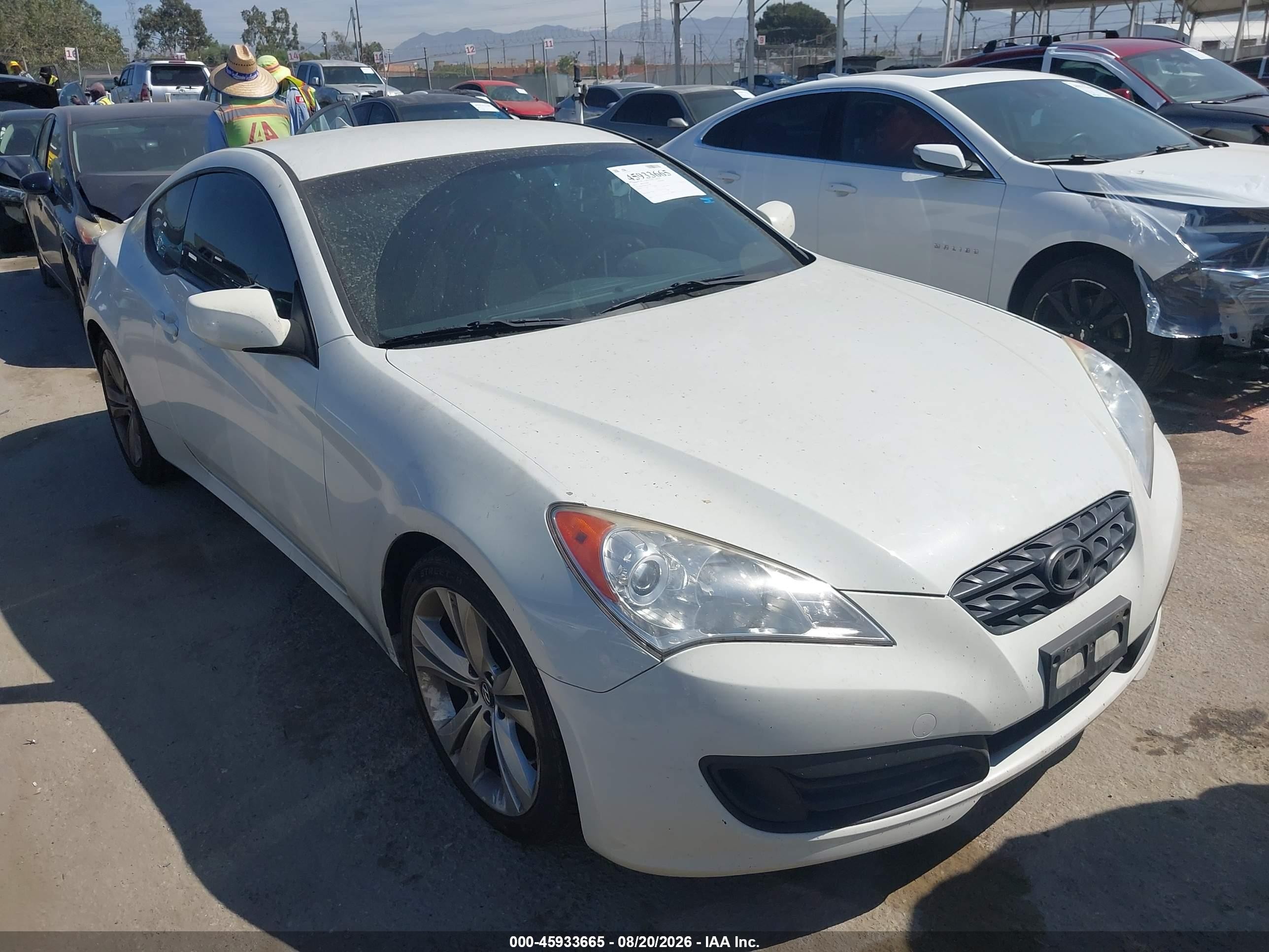 2012 Hyundai Genesis 2.0t White vin: KMHHT6KD0CU075951