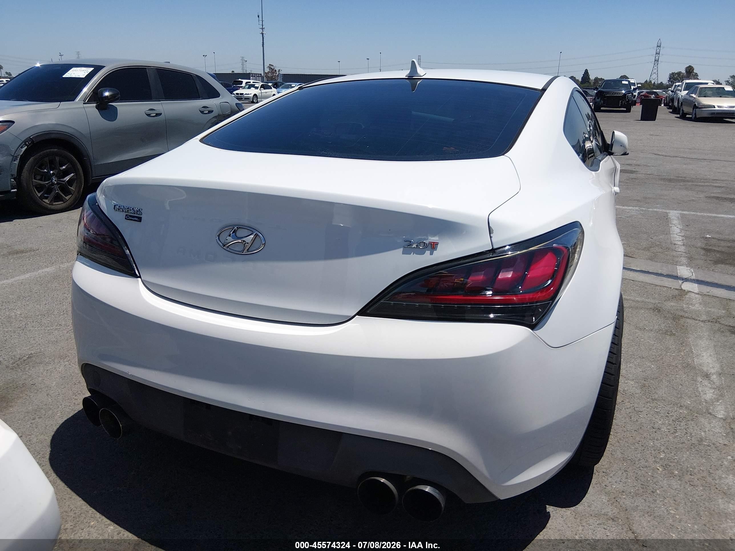 2013 Hyundai Genesis 2.0t Белый vin: KMHHT6KD0DU080908