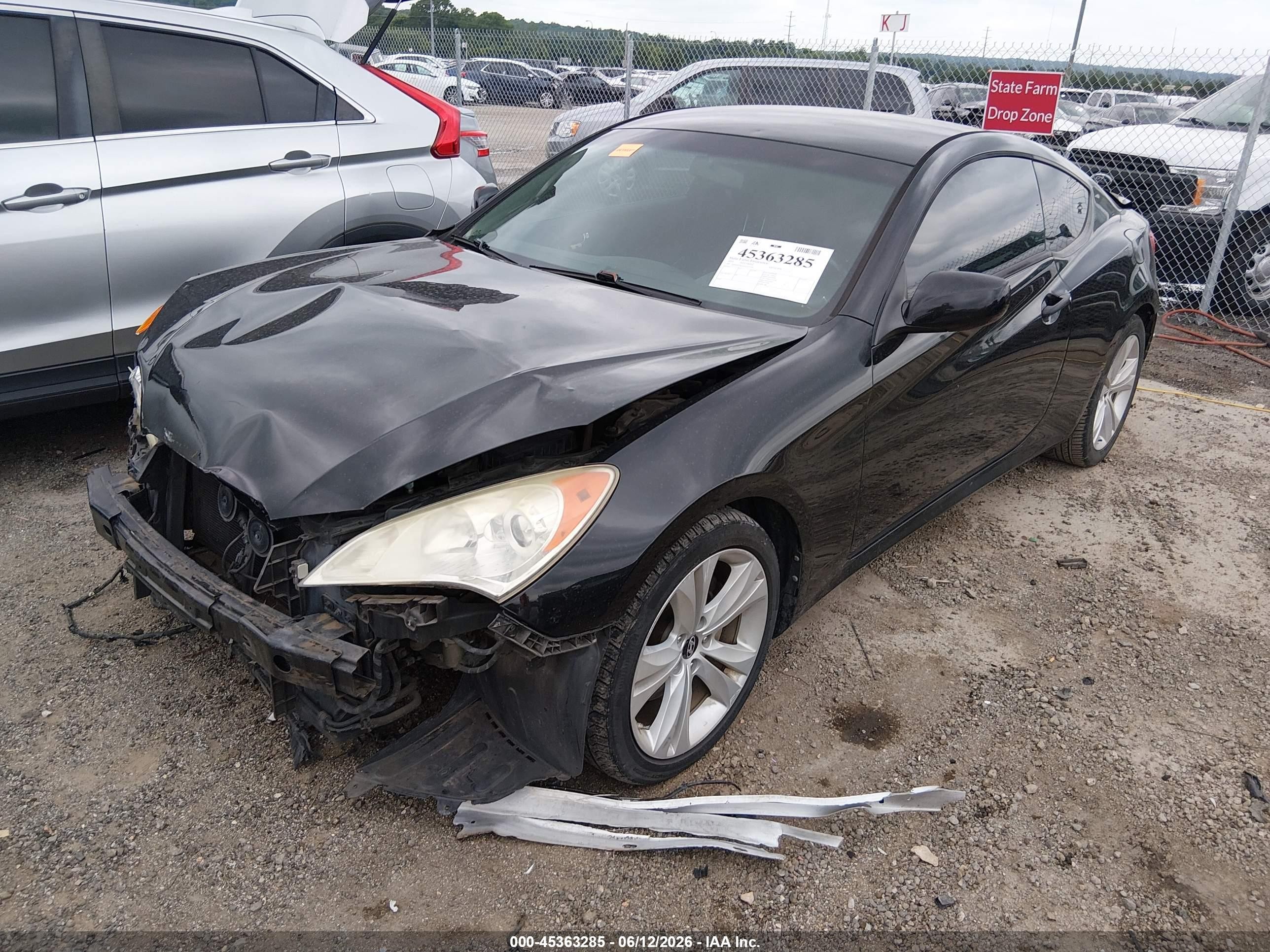 2010 Hyundai Genesis 2.0t Black vin: KMHHT6KD2AU035545