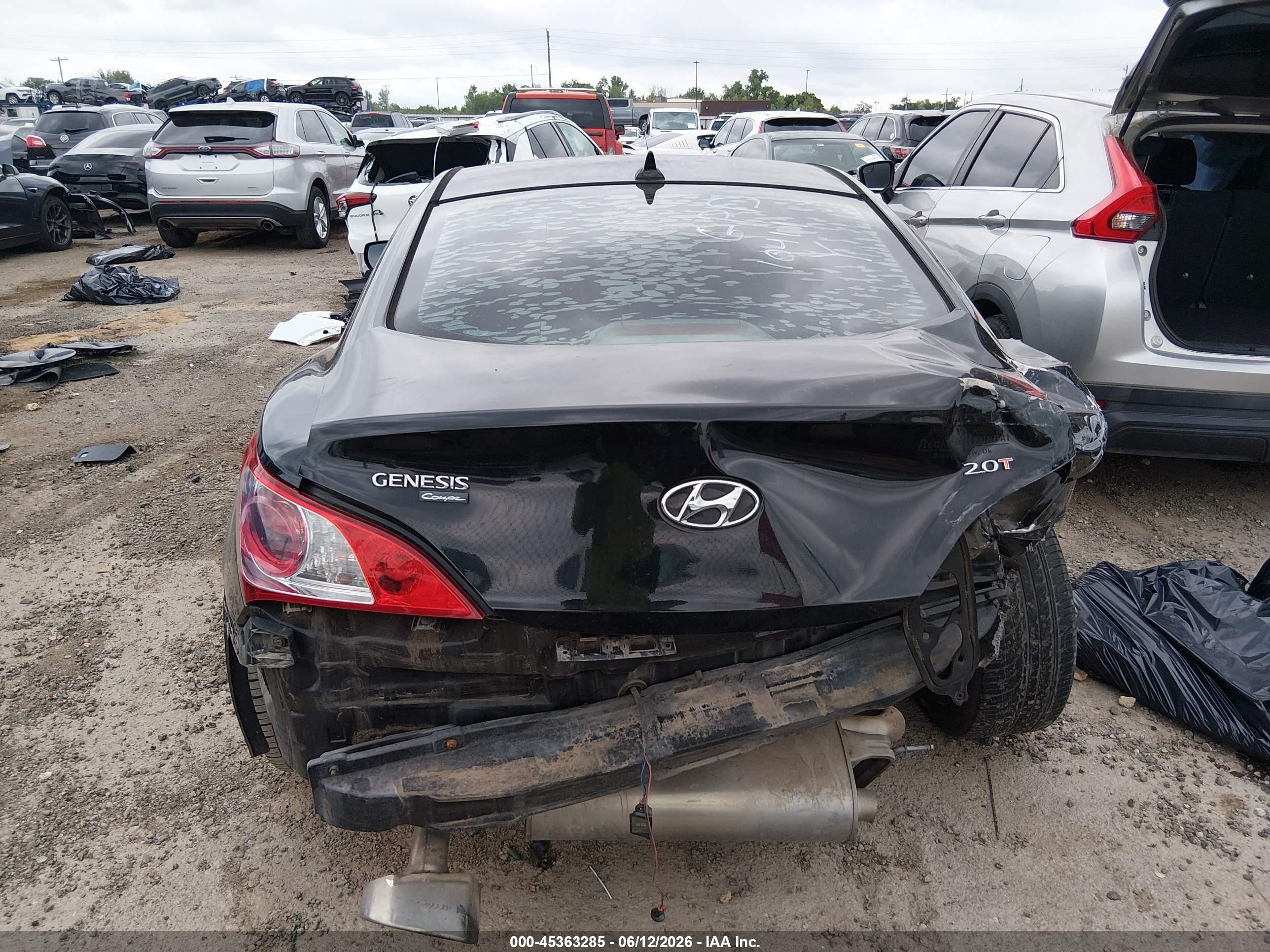 2010 Hyundai Genesis 2.0t Black vin: KMHHT6KD2AU035545