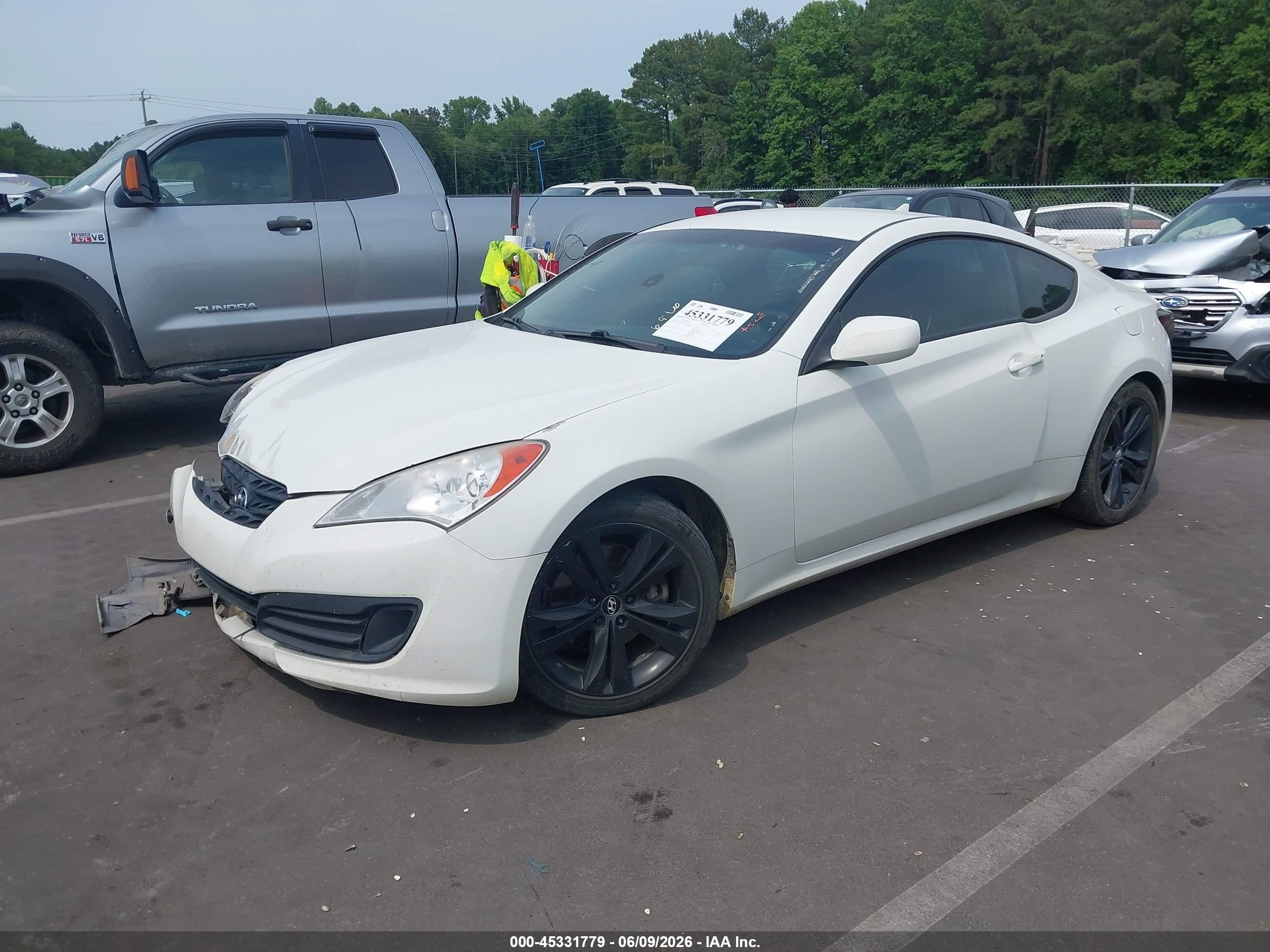 2012 Hyundai Genesis 2.0t White vin: KMHHT6KD2CU067737