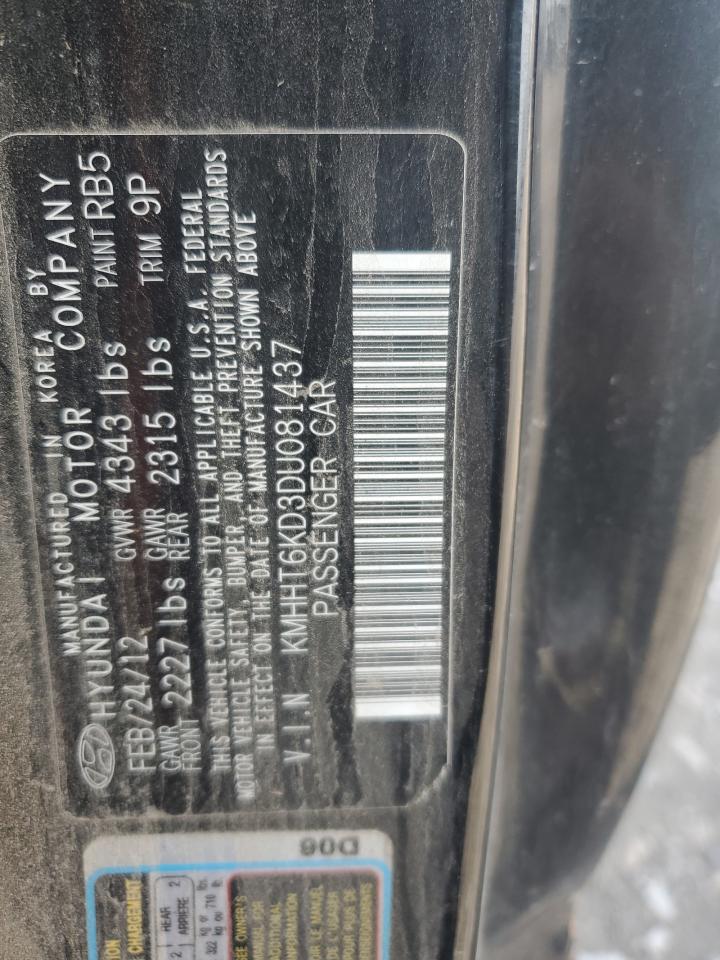 2013 Hyundai Genesis Coupe 2.0t Black vin: KMHHT6KD3DU081437