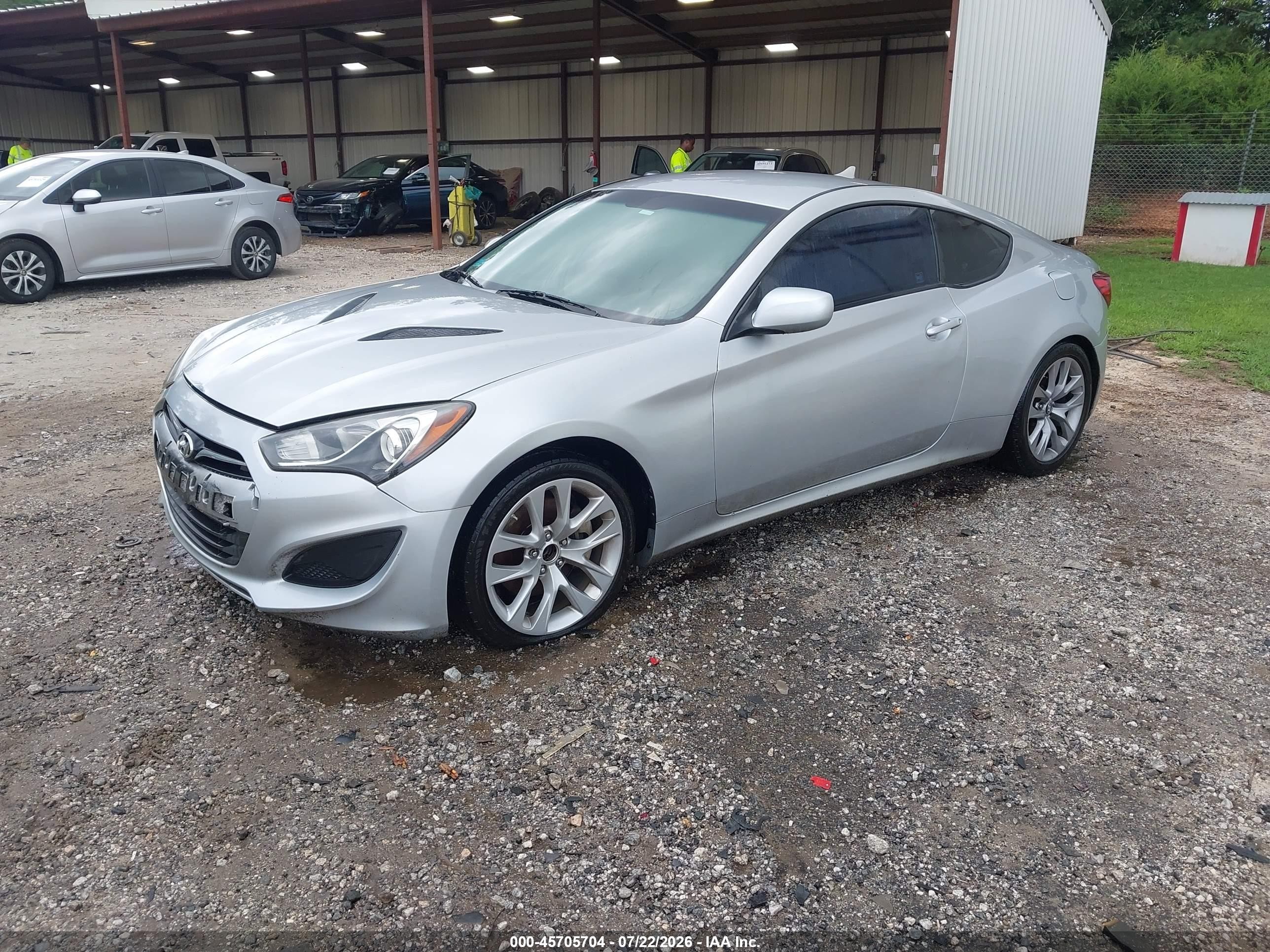 2013 Hyundai Genesis 2.0t Серебряный vin: KMHHT6KD3DU081857