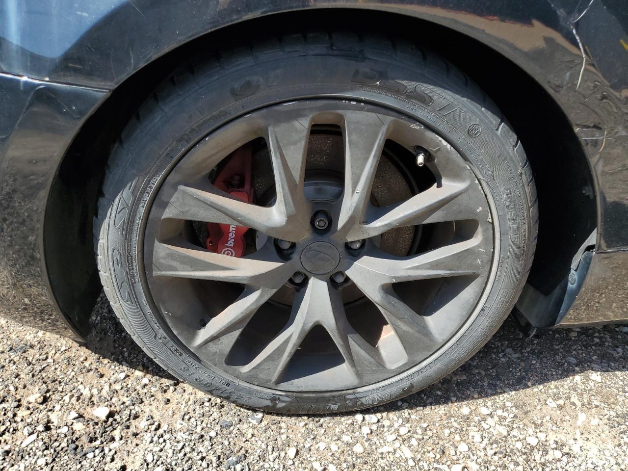 2014 Hyundai Genesis Coupe 2.0t Black vin: KMHHT6KD3EU121243 Damage: Right Rear Wheel, Curb Rash, > 12 Inches
