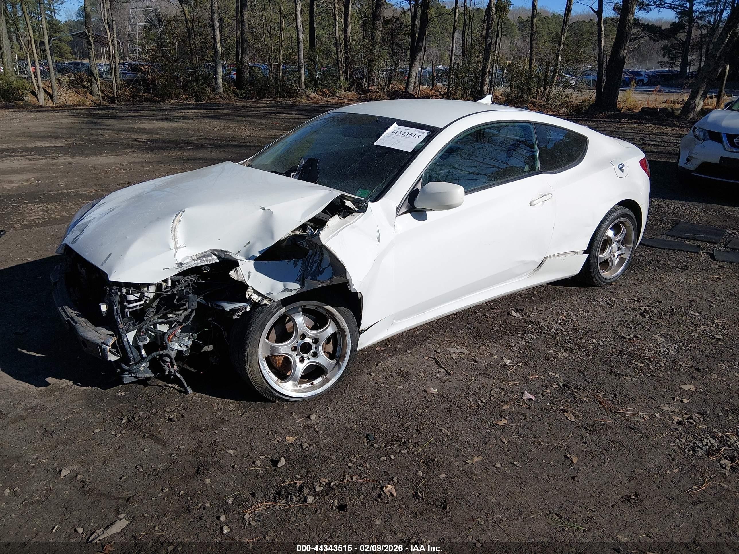 2012 Hyundai Genesis 2.0t White vin: KMHHT6KD4CU074396