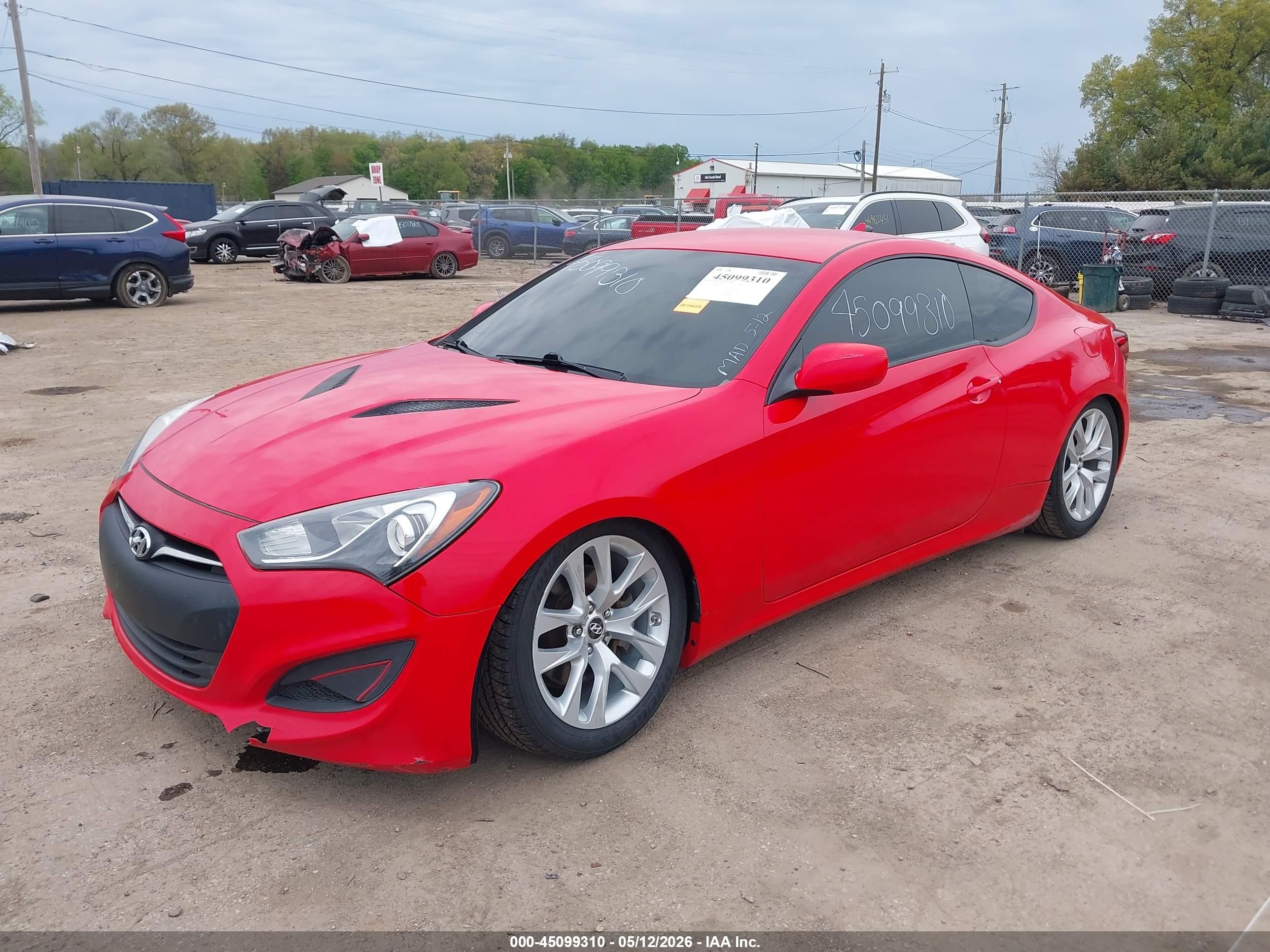2013 Hyundai Genesis 2.0t Red vin: KMHHT6KD4DU091975