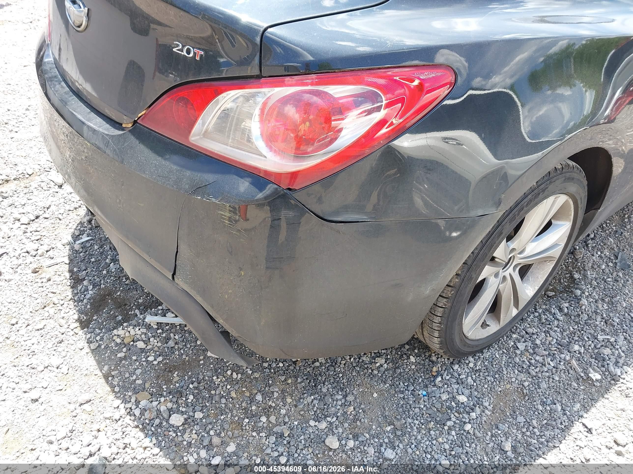 2012 Hyundai Genesis 2.0t Black vin: KMHHT6KD6CU071760