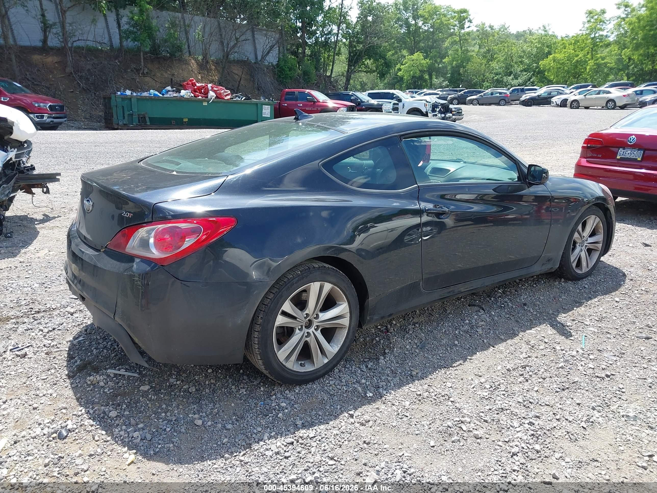 2012 Hyundai Genesis 2.0t Black vin: KMHHT6KD6CU071760