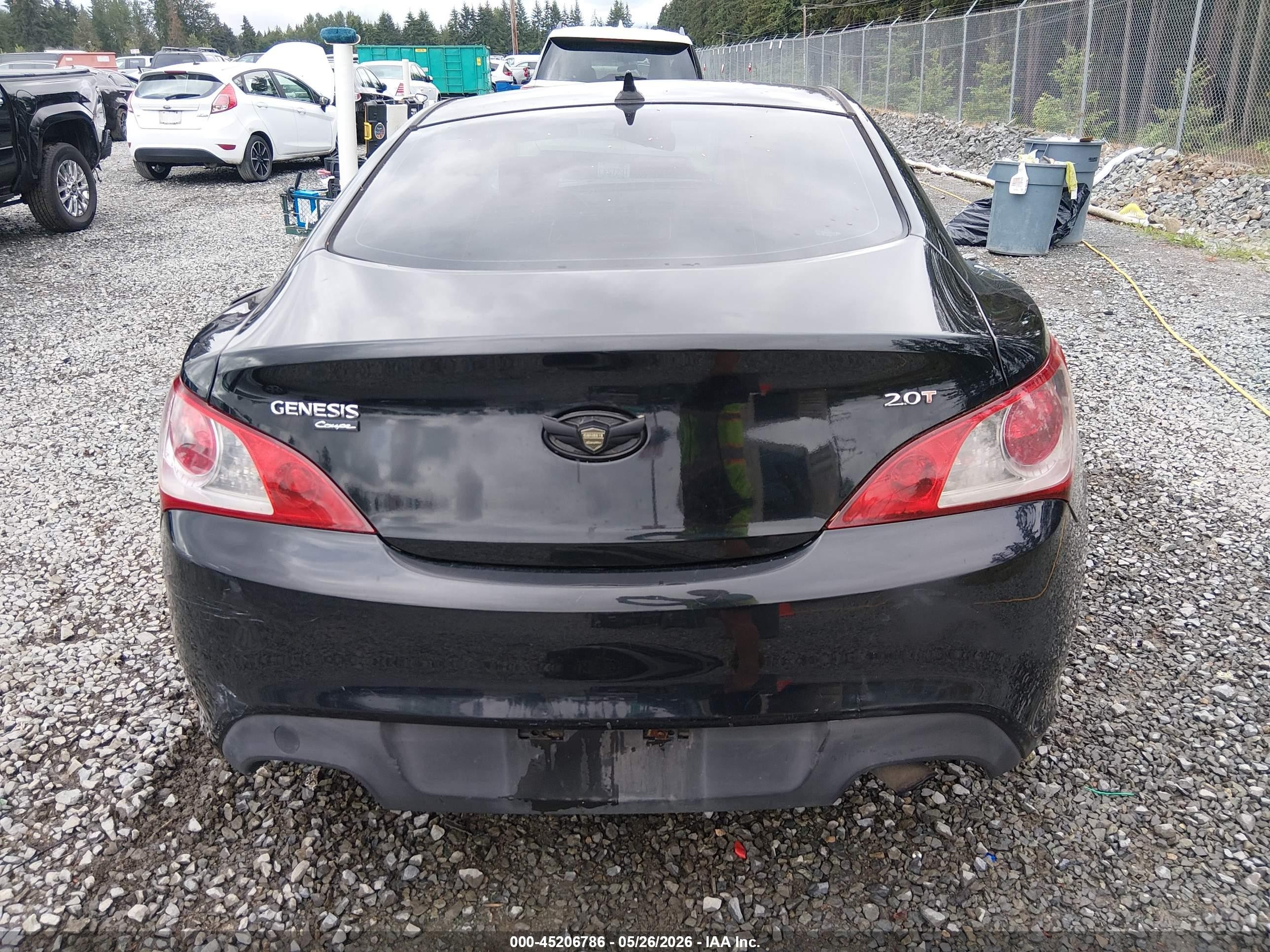 2010 Hyundai Genesis 2.0t Black vin: KMHHT6KD7AU028512