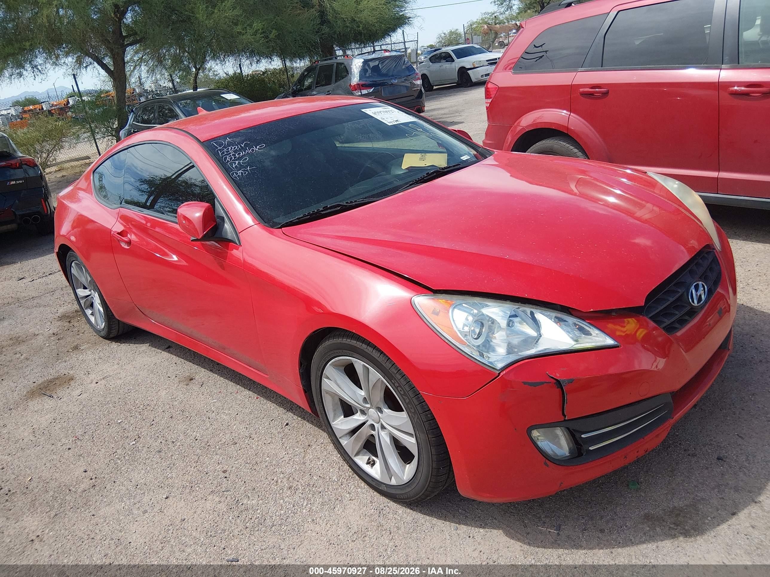 2010 Hyundai Genesis 2.0t Red vin: KMHHT6KD7AU041437