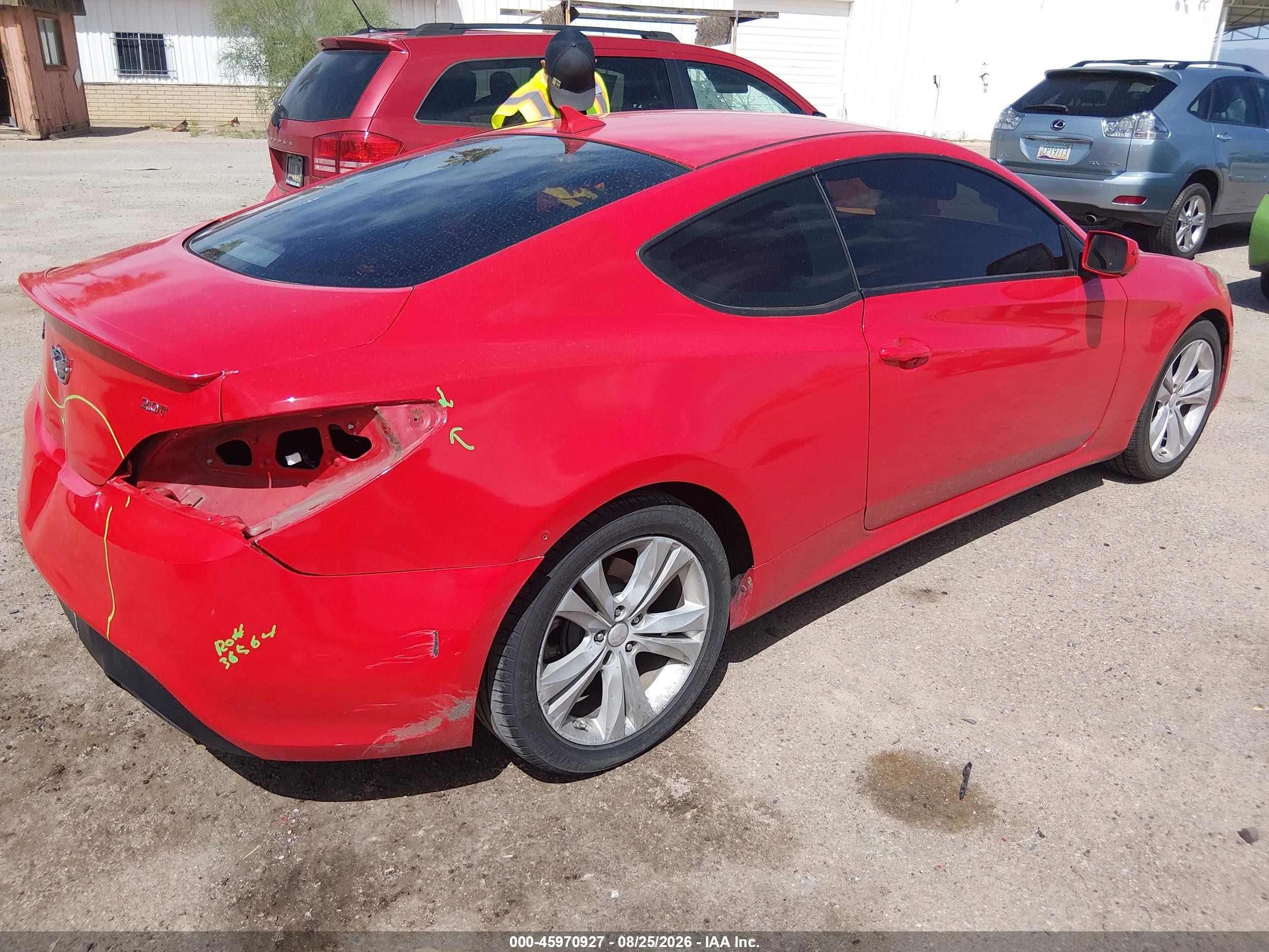 2010 Hyundai Genesis 2.0t Red vin: KMHHT6KD7AU041437