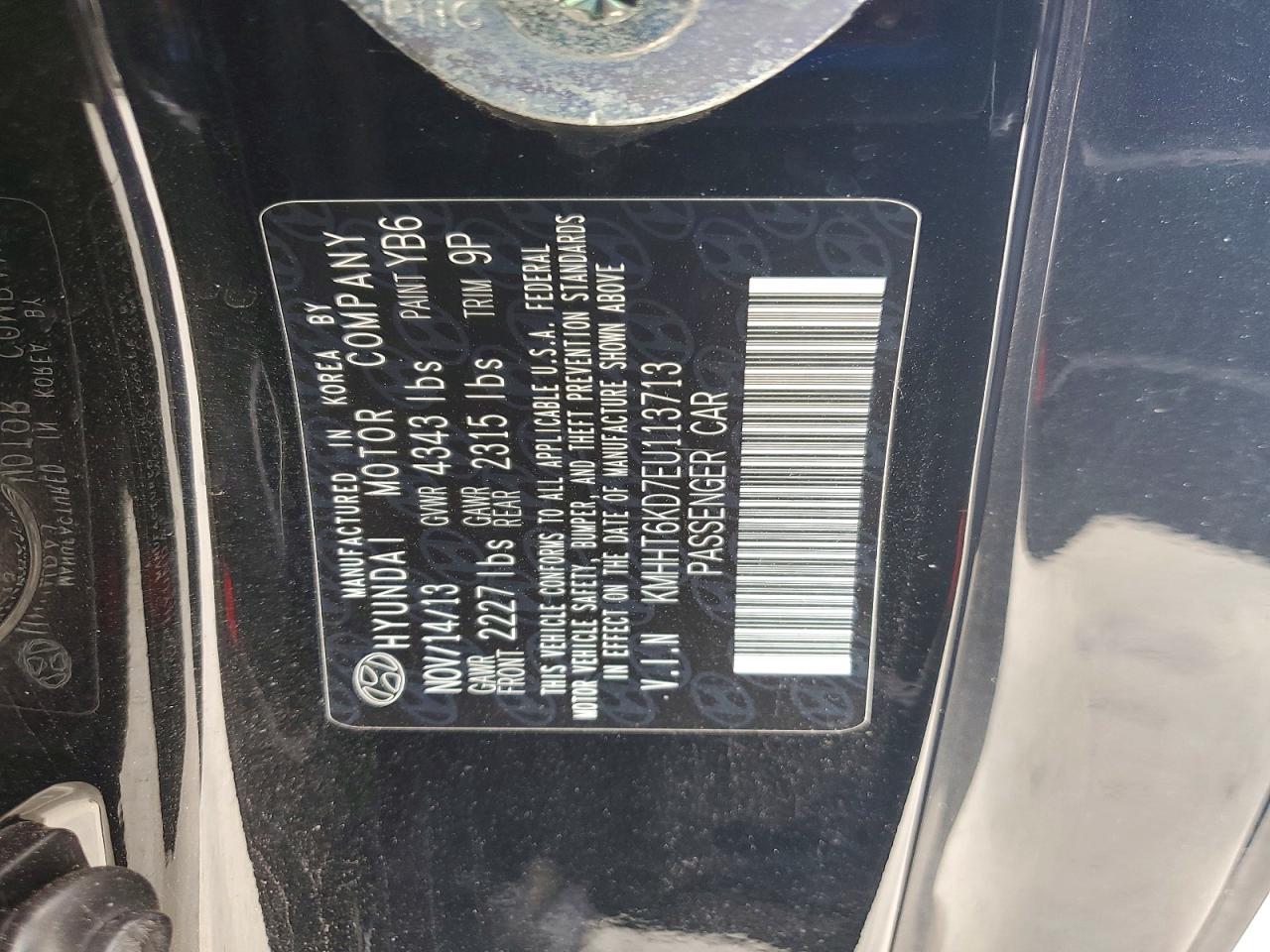 2014 Hyundai Genesis Coupe 2.0t Black vin: KMHHT6KD7EU113713