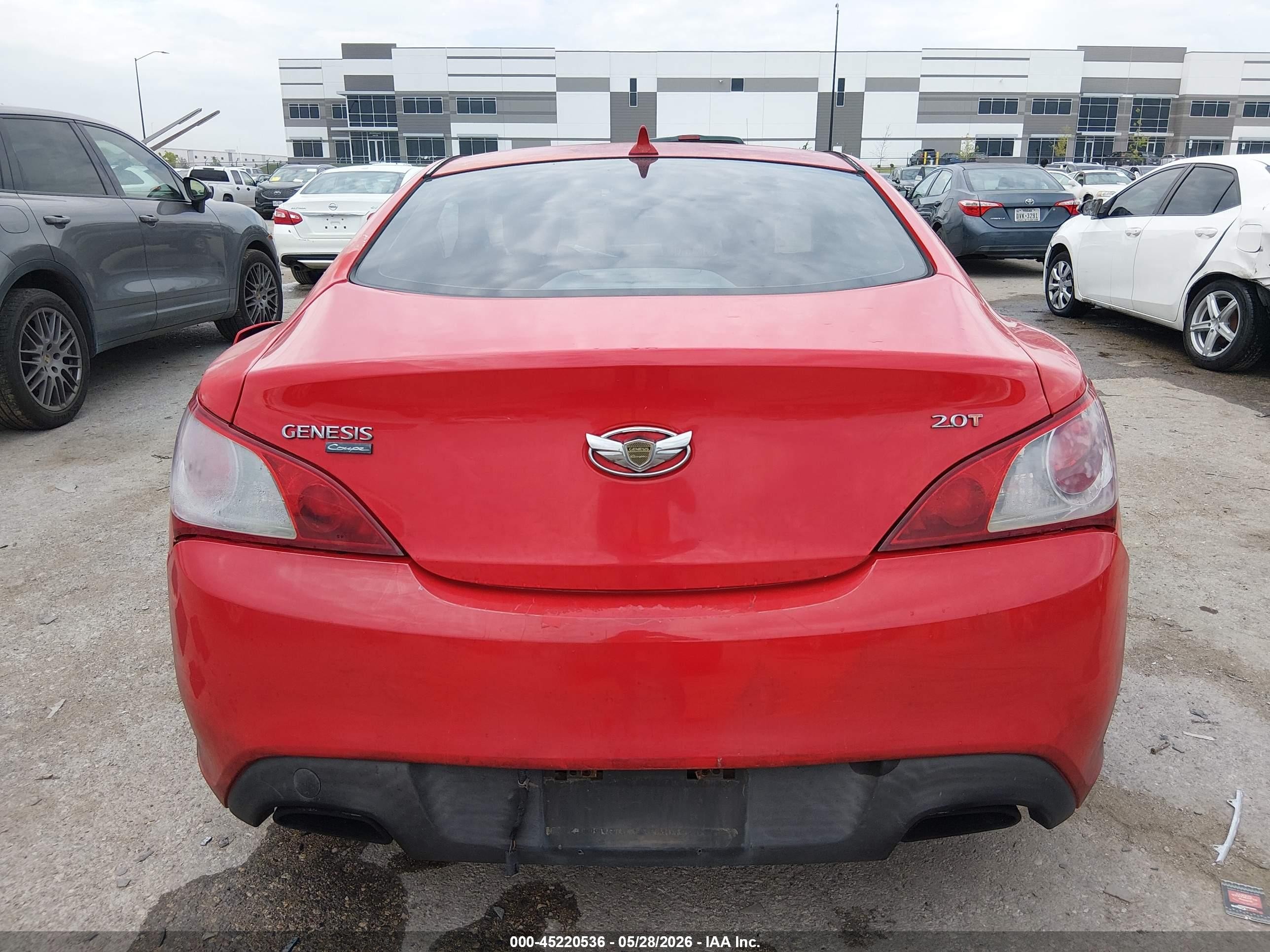 2010 Hyundai Genesis 2.0t Premium Red vin: KMHHT6KD9AU003725