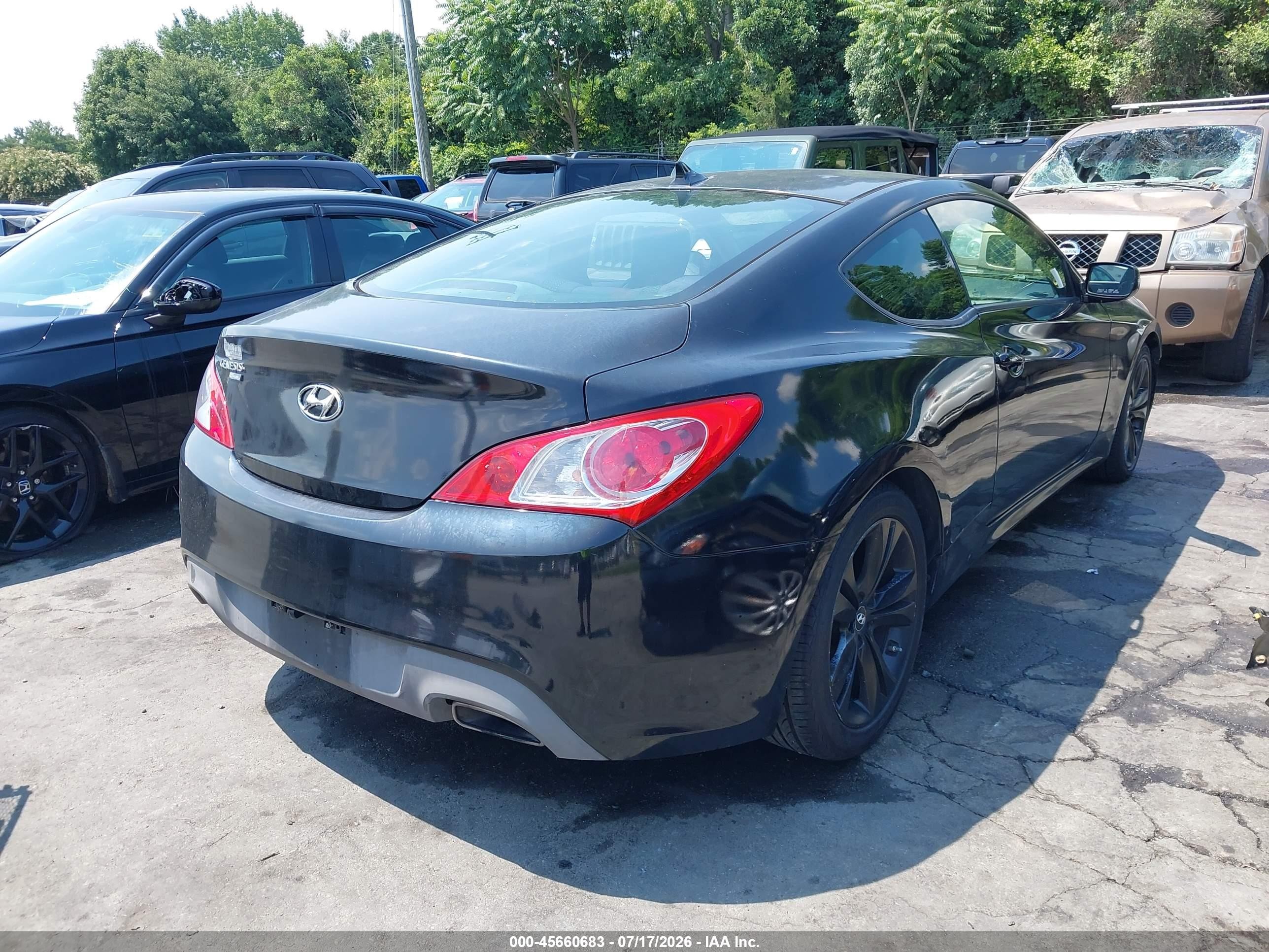 2012 Hyundai Genesis 2.0t Black vin: KMHHT6KD9CU070702
