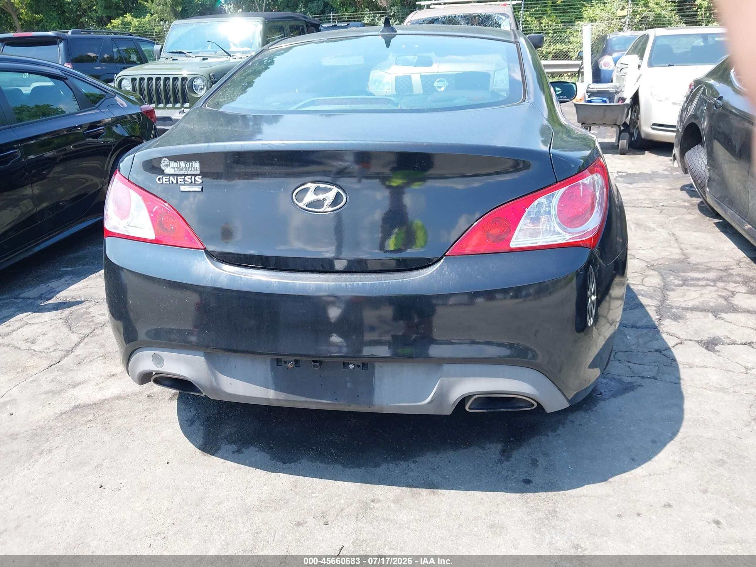 2012 Hyundai Genesis 2.0t Black vin: KMHHT6KD9CU070702