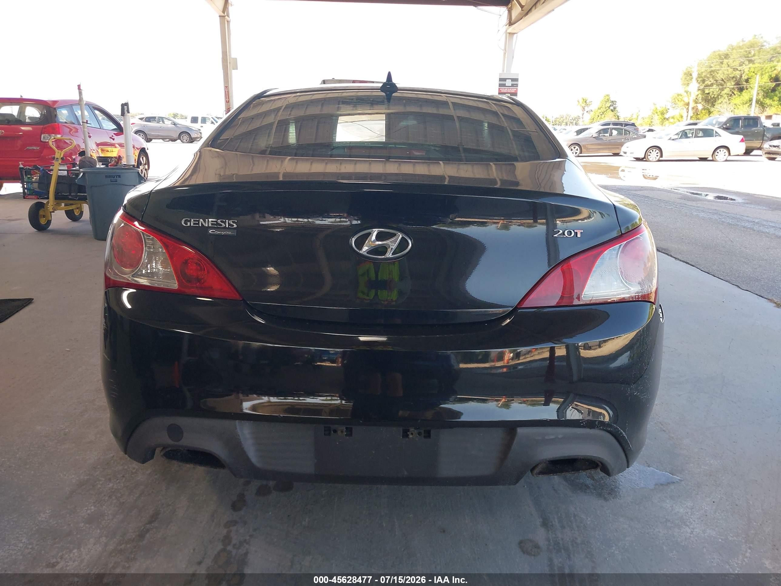 2012 Hyundai Genesis 2.0t Black vin: KMHHT6KD9CU074409