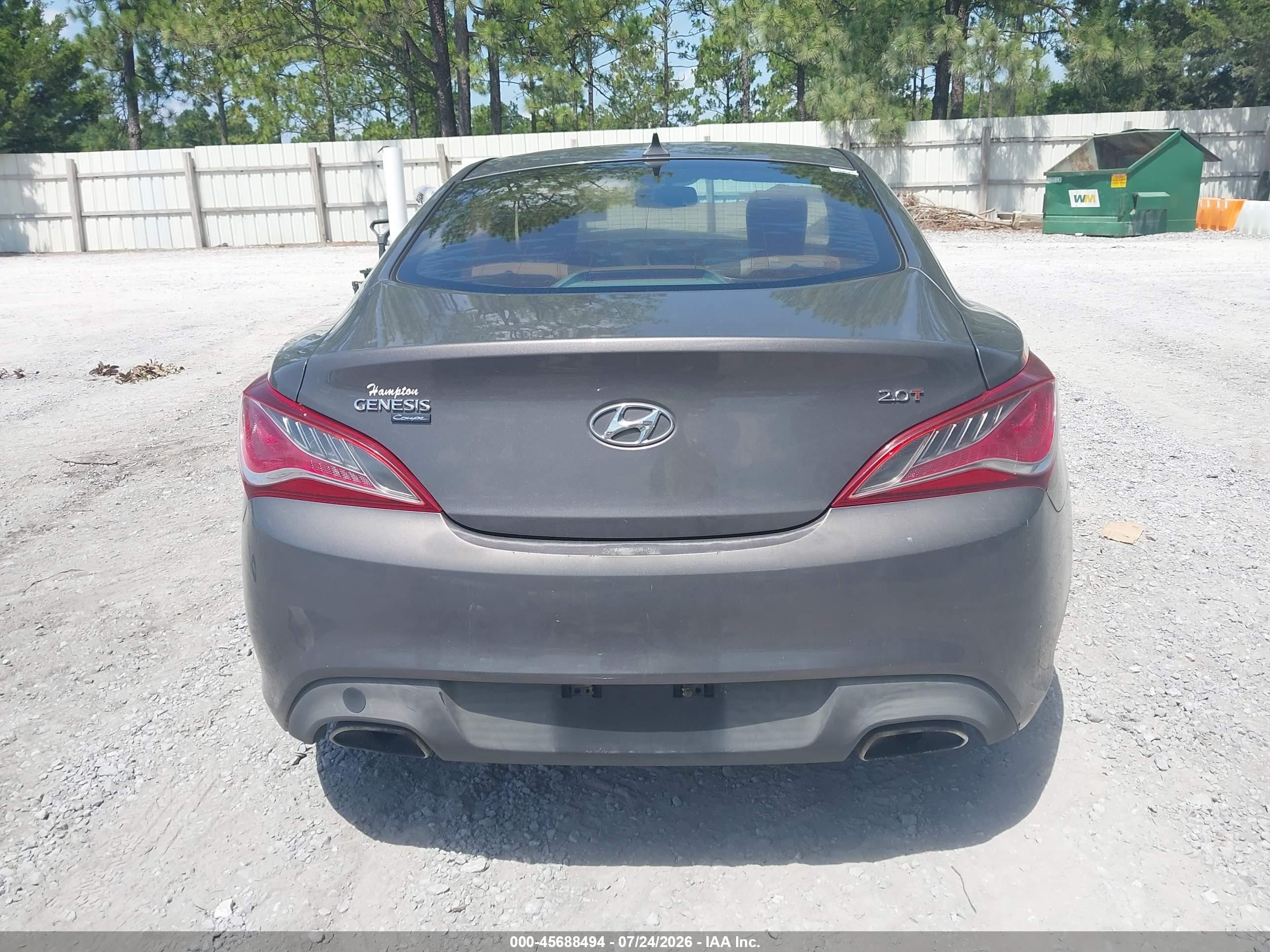 2013 Hyundai Genesis 2.0t Premium Gray vin: KMHHT6KD9DU098047