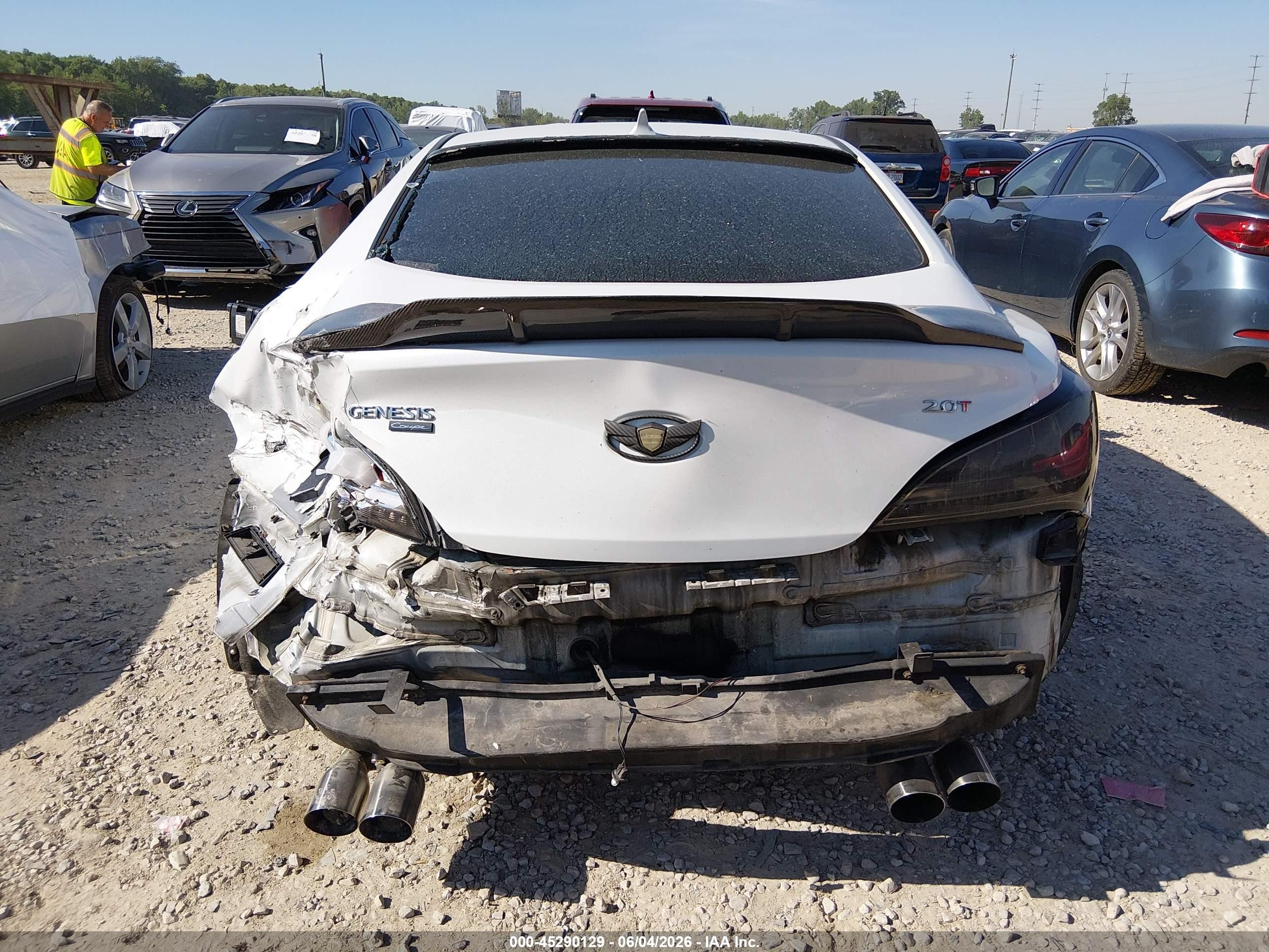 2013 Hyundai Genesis 2.0t White vin: KMHHT6KD9DU107524
