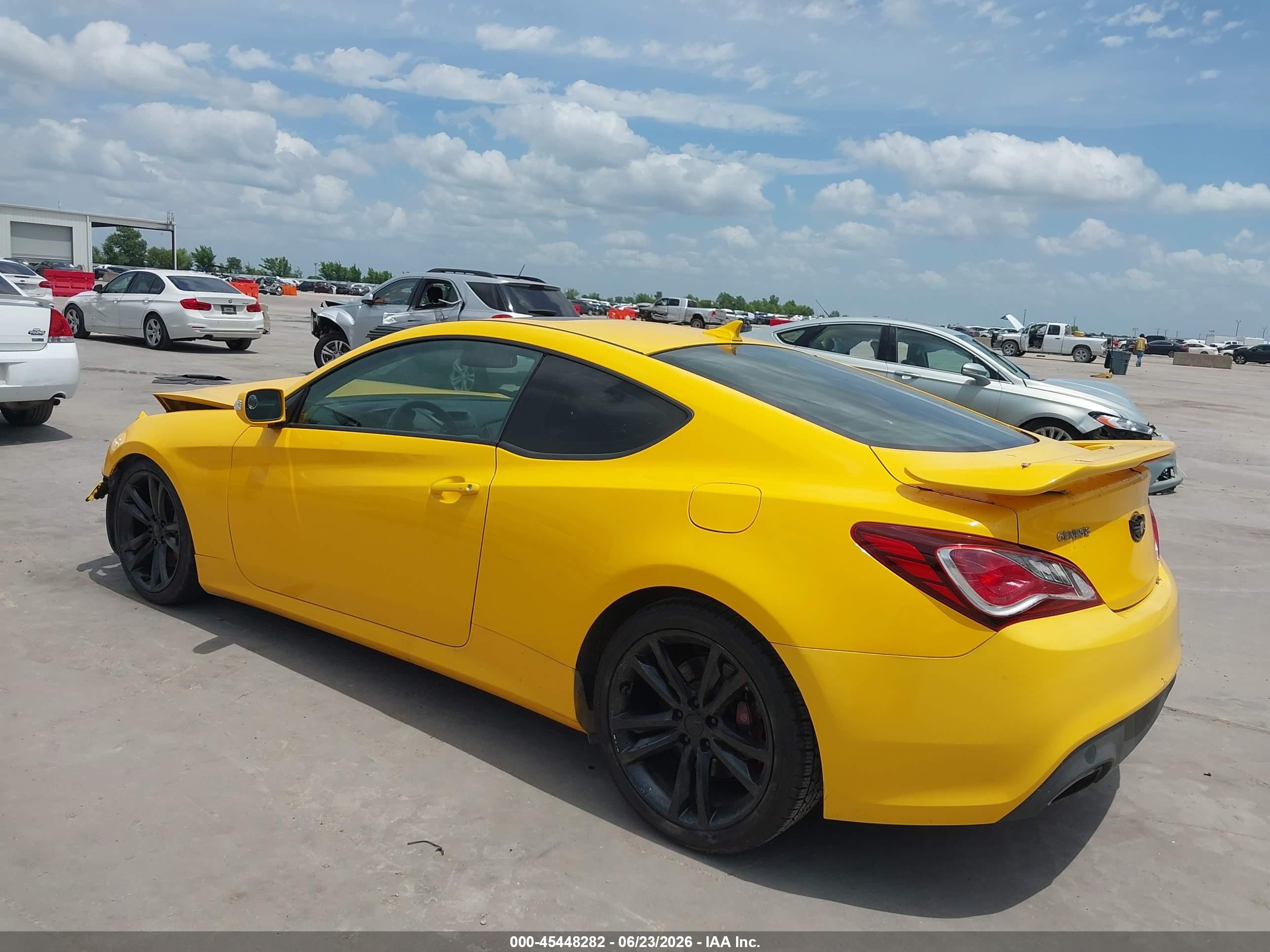 2010 Hyundai Genesis 3.8 Track Yellow vin: KMHHU6KH1AU040249