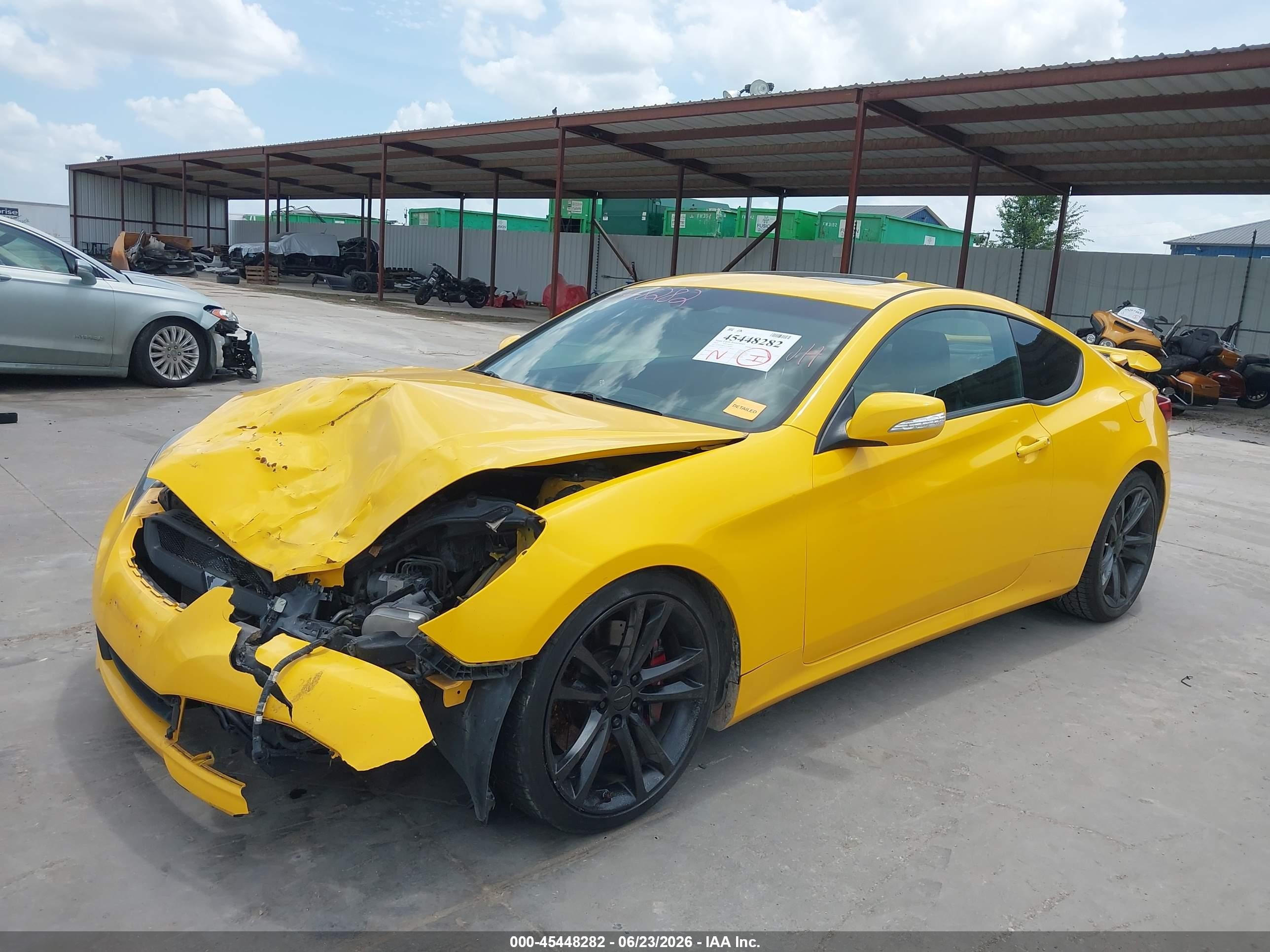 2010 Hyundai Genesis 3.8 Track Yellow vin: KMHHU6KH1AU040249