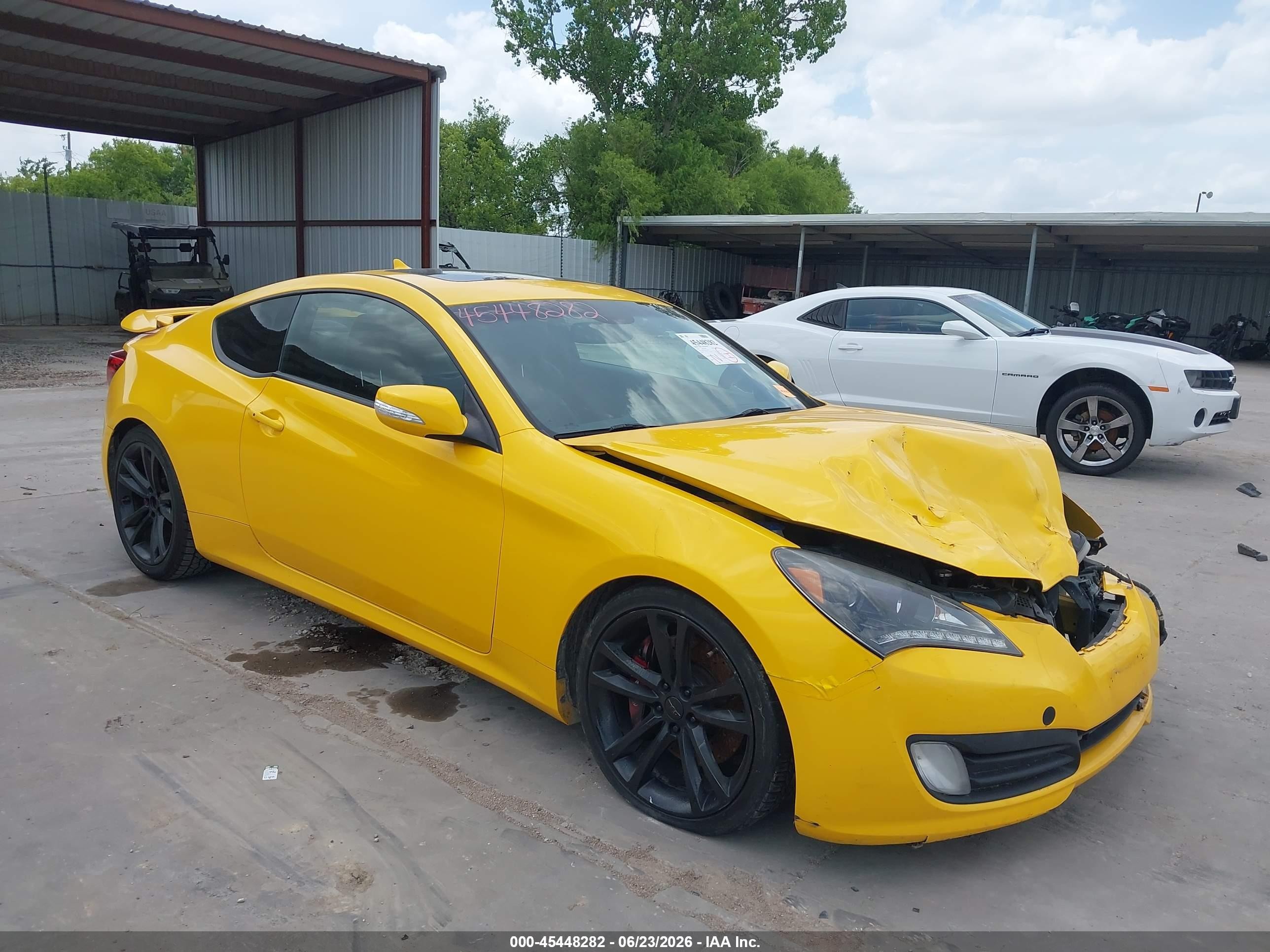 2010 Hyundai Genesis 3.8 Track Yellow vin: KMHHU6KH1AU040249
