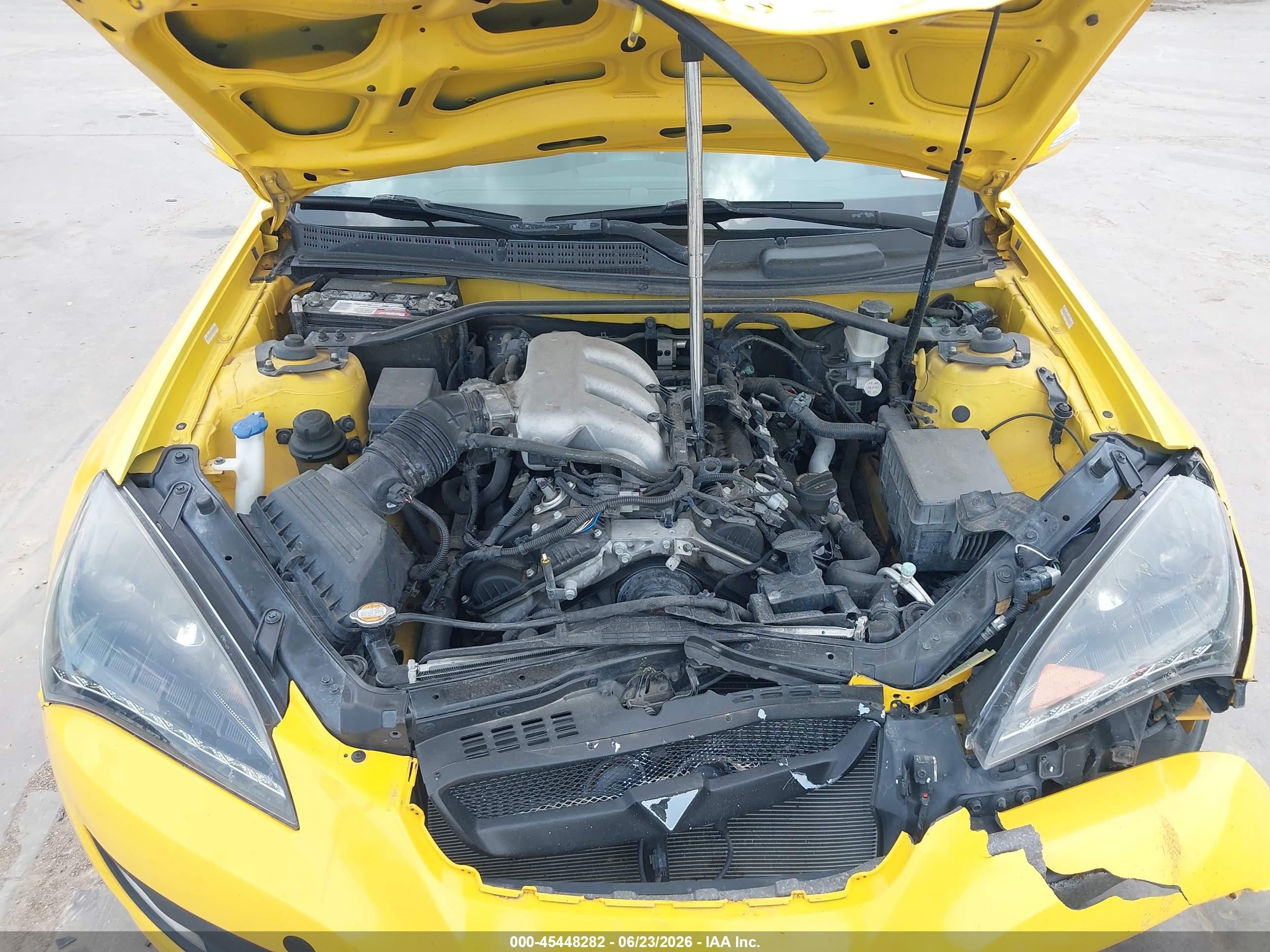 2010 Hyundai Genesis 3.8 Track Yellow vin: KMHHU6KH1AU040249