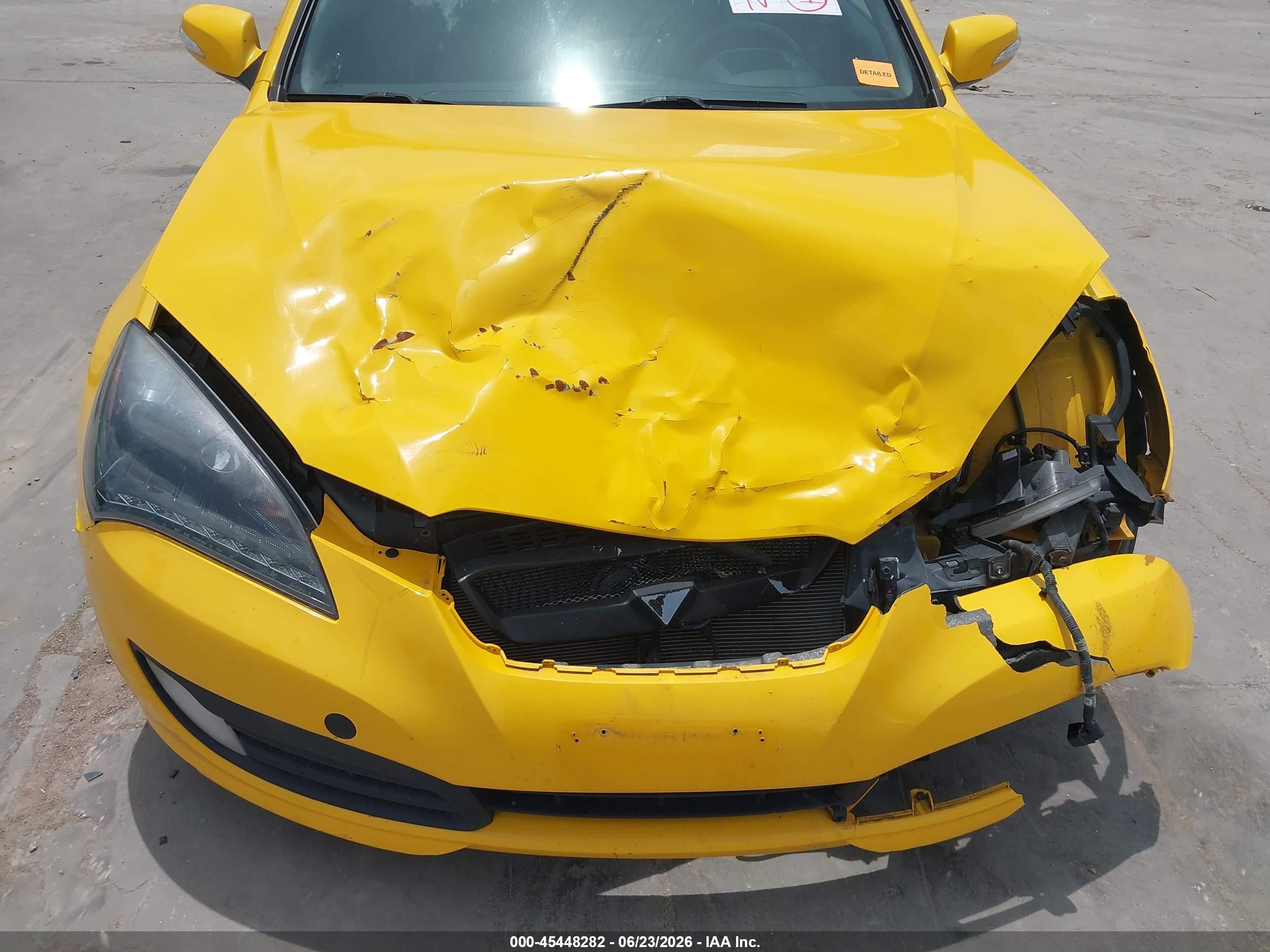 2010 Hyundai Genesis 3.8 Track Yellow vin: KMHHU6KH1AU040249