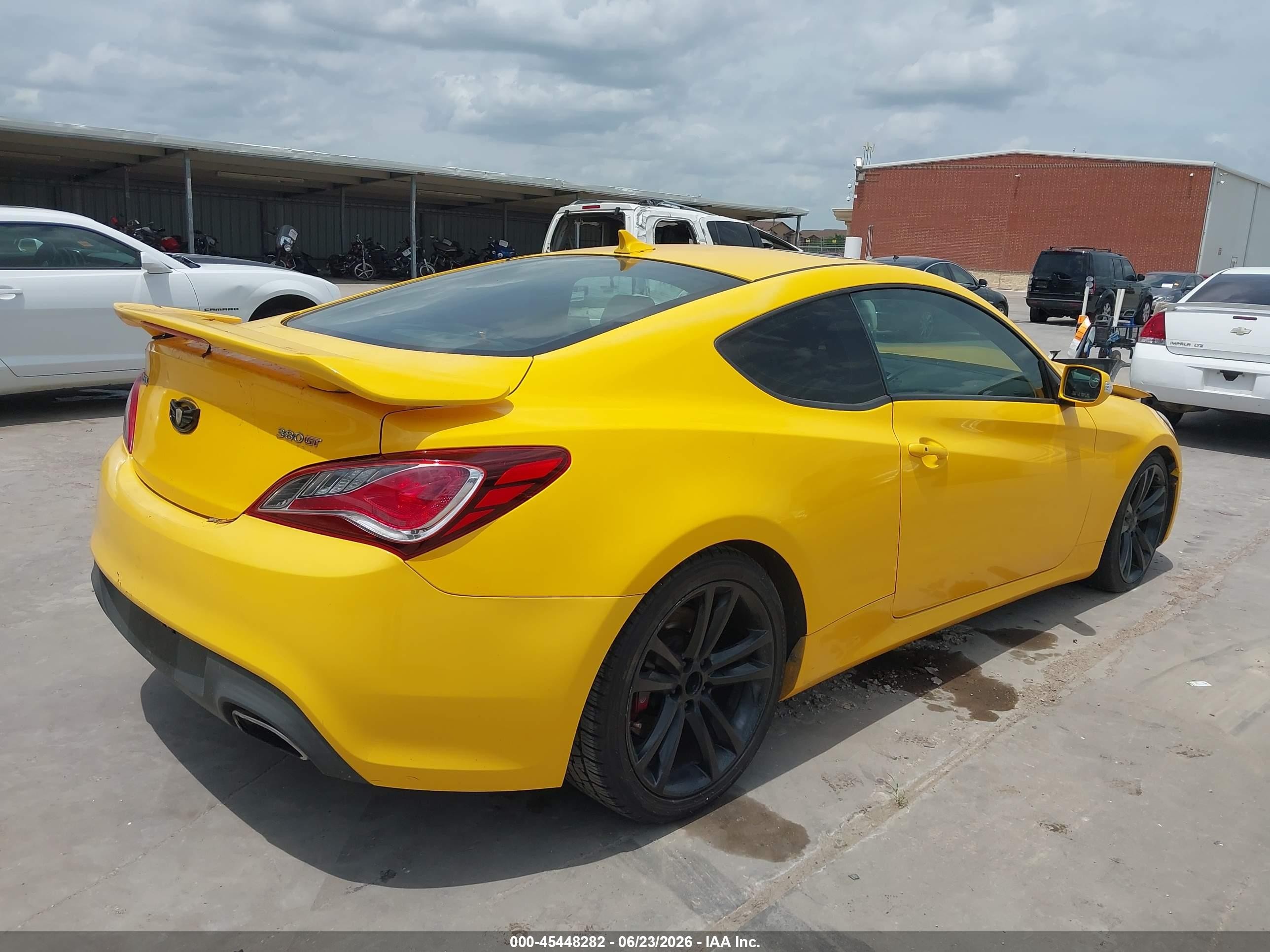 2010 Hyundai Genesis 3.8 Track Yellow vin: KMHHU6KH1AU040249