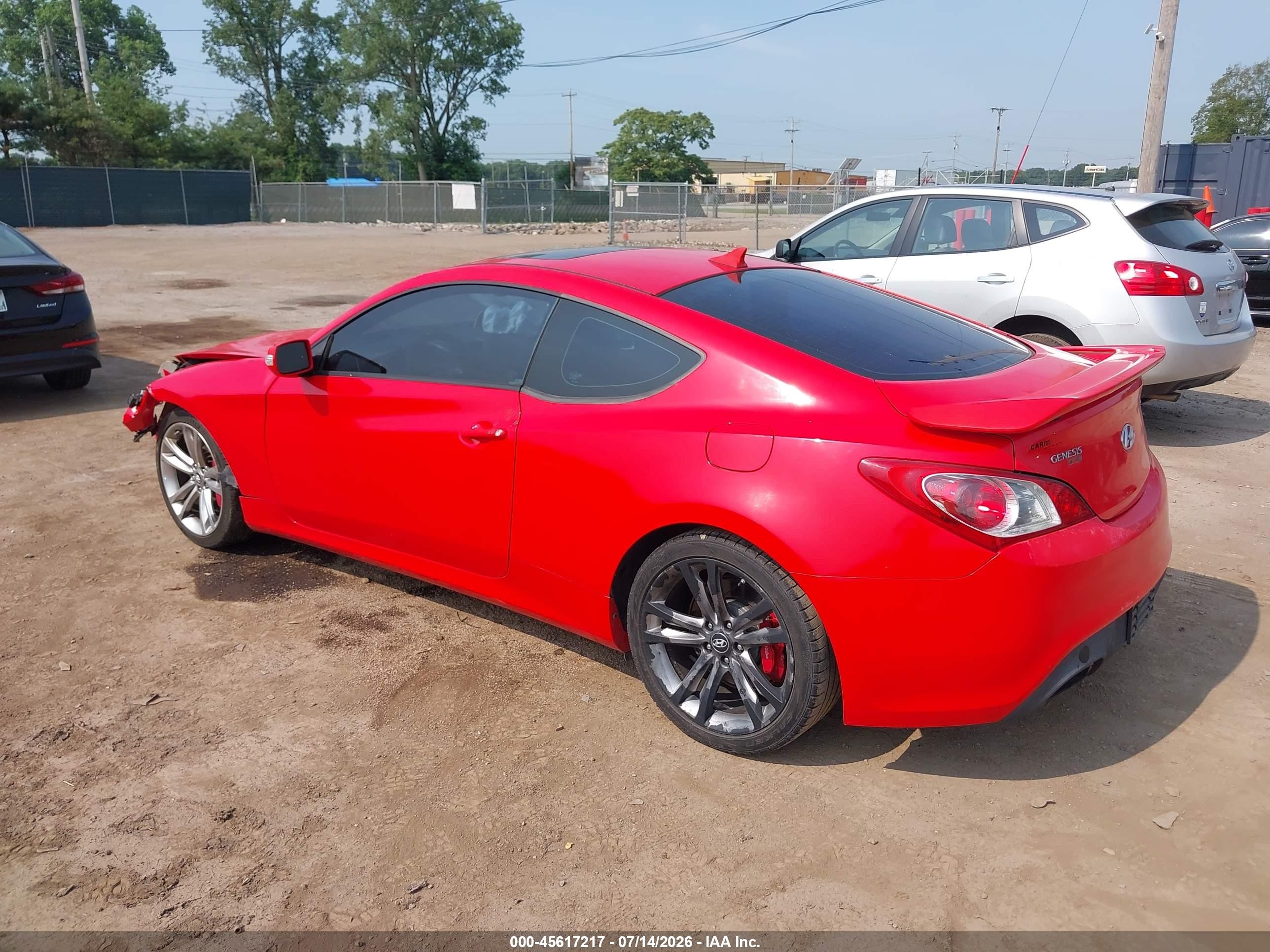 2011 Hyundai Genesis 3.8 Track Red vin: KMHHU6KH1BU055867