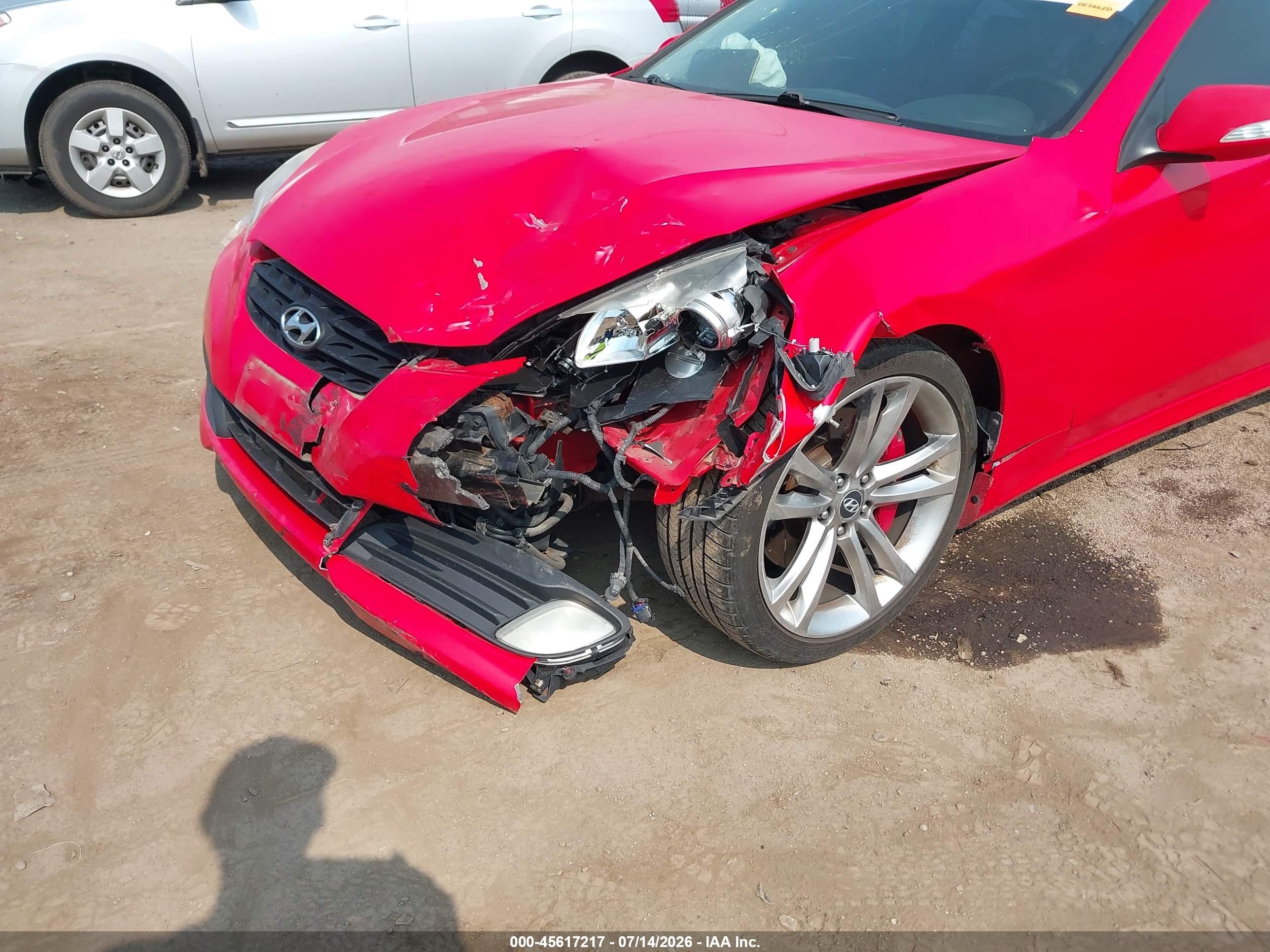 2011 Hyundai Genesis 3.8 Track Red vin: KMHHU6KH1BU055867
