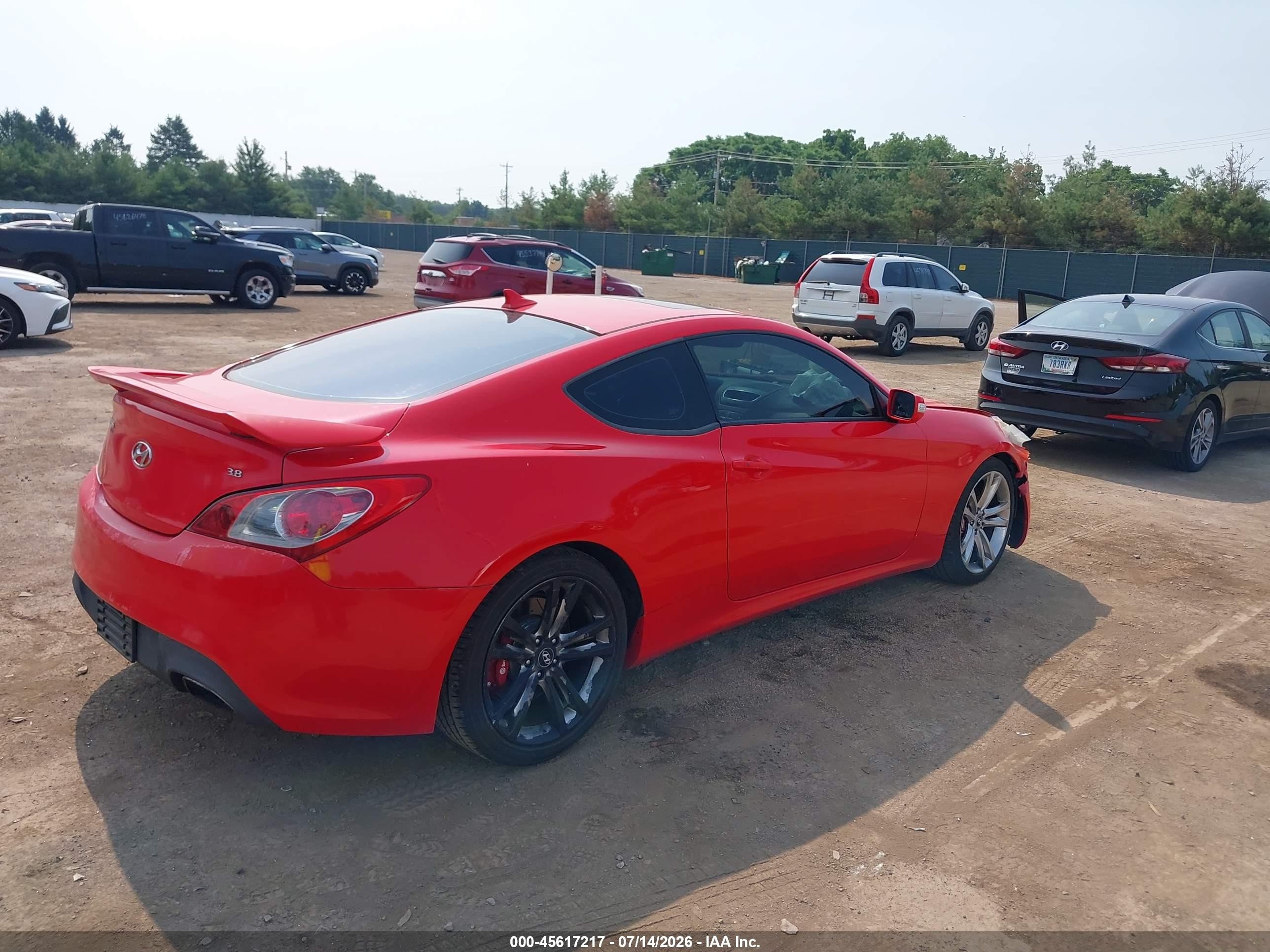 2011 Hyundai Genesis 3.8 Track Red vin: KMHHU6KH1BU055867