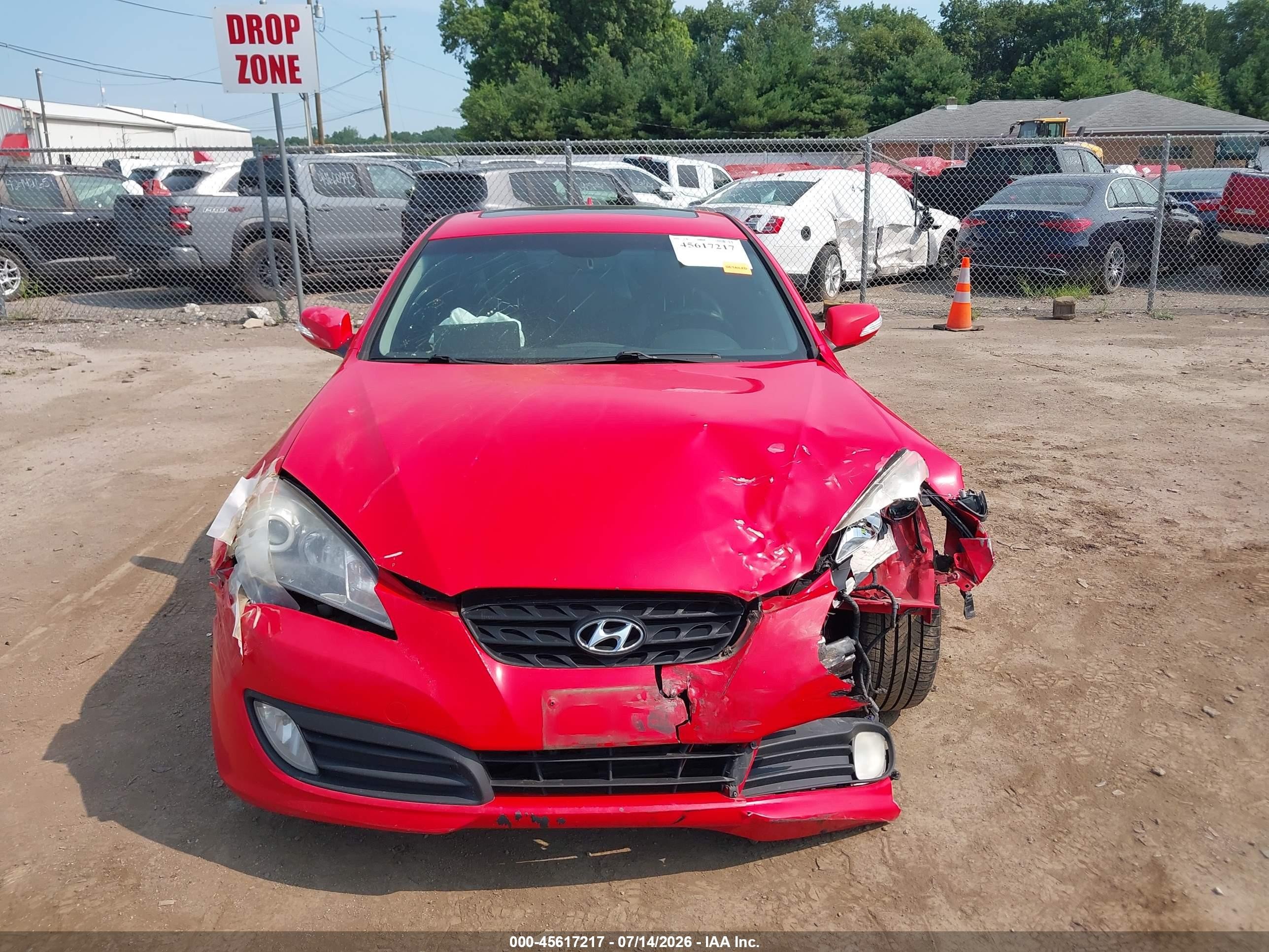 2011 Hyundai Genesis 3.8 Track Red vin: KMHHU6KH1BU055867