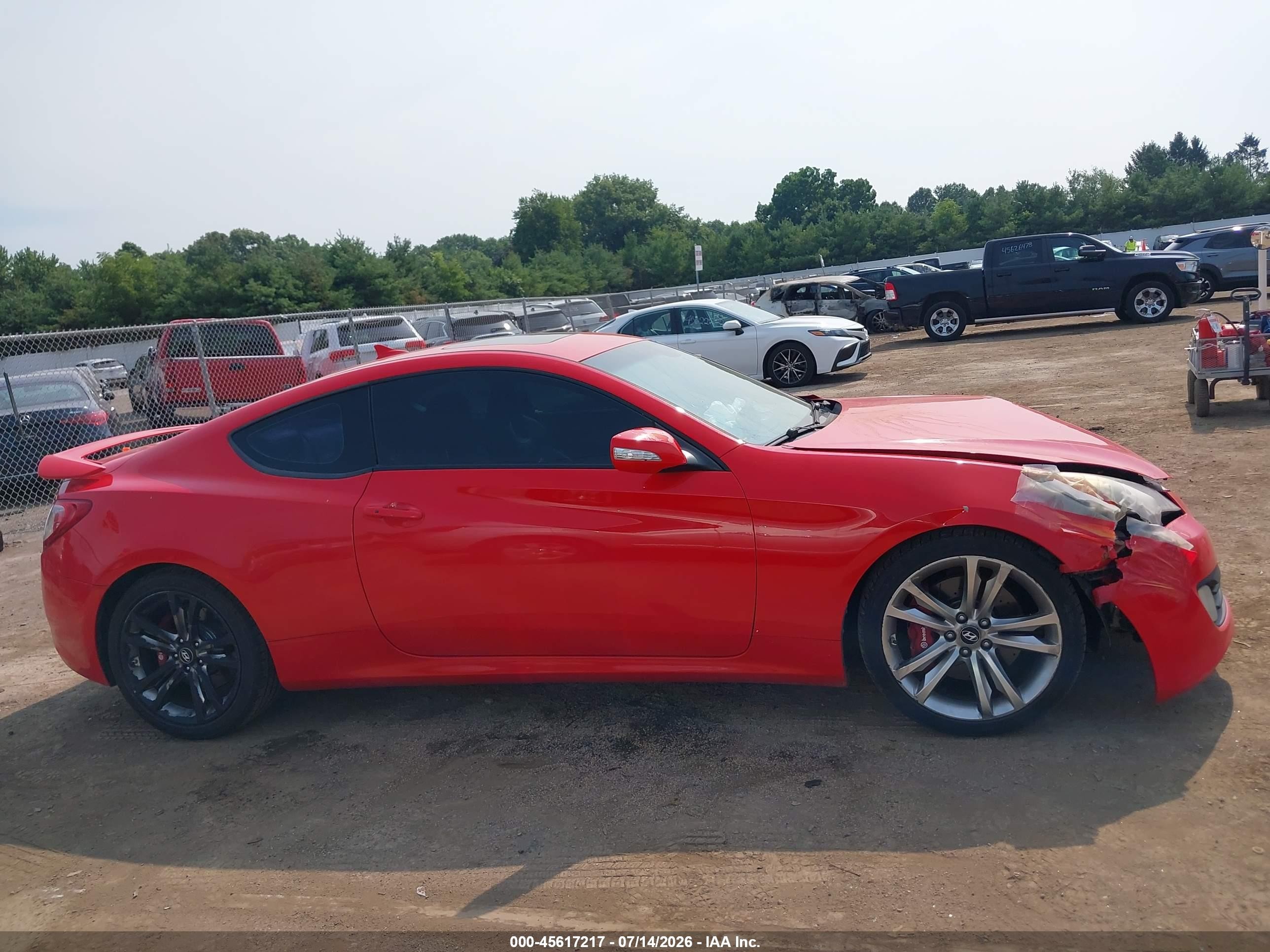 2011 Hyundai Genesis 3.8 Track Red vin: KMHHU6KH1BU055867