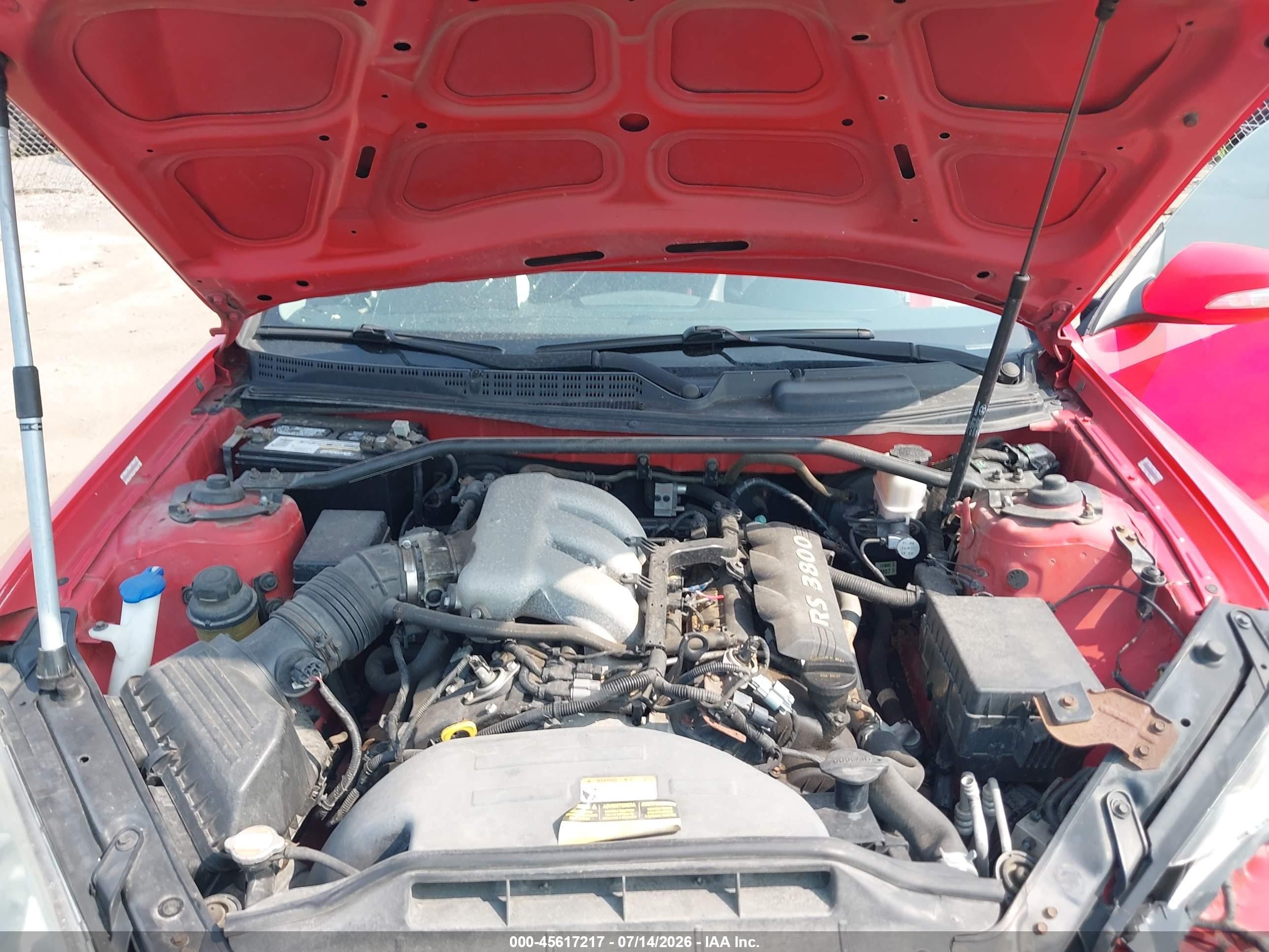 2011 Hyundai Genesis 3.8 Track Red vin: KMHHU6KH1BU055867